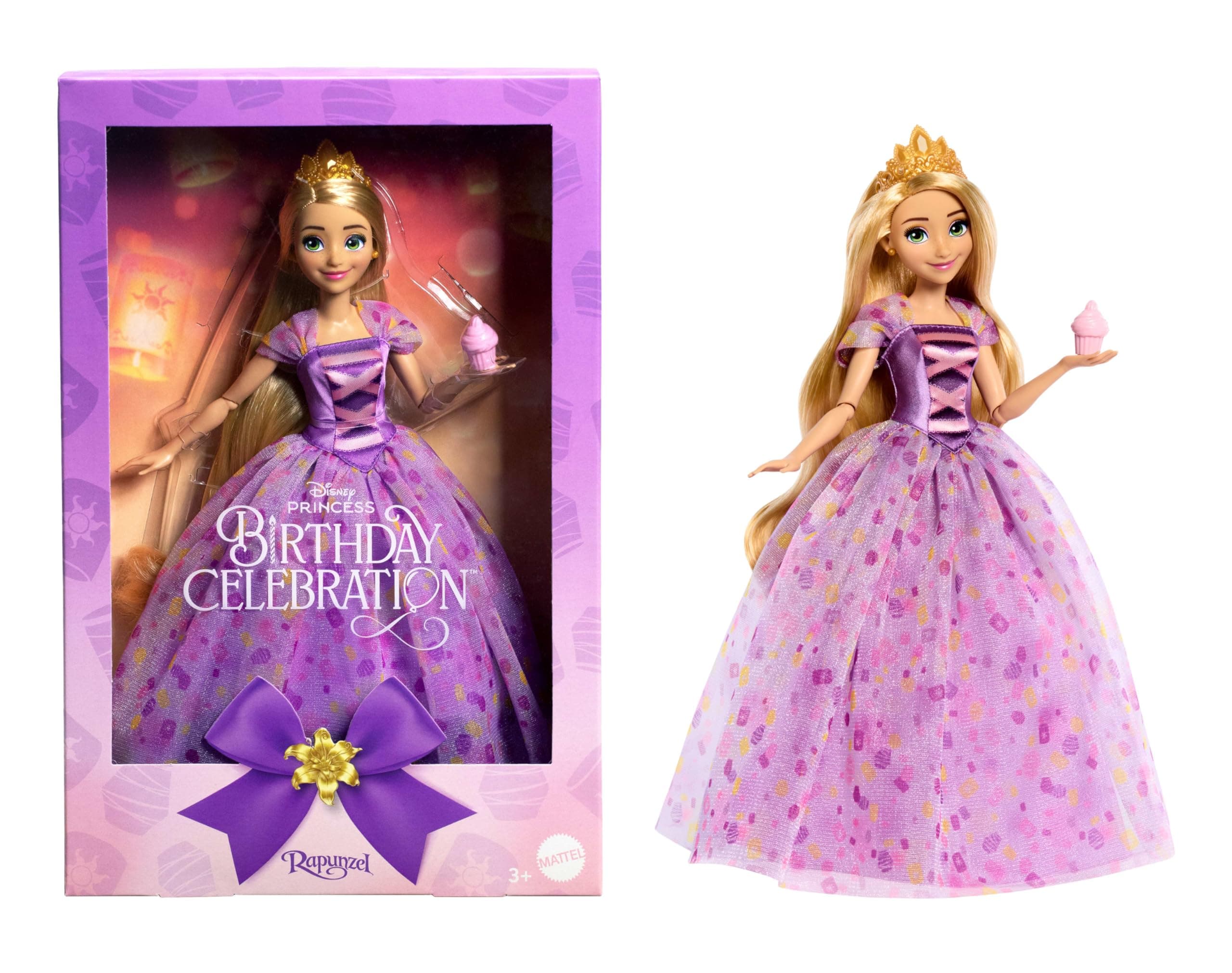 Mattel Disney Princess Birthday Celebration Rapunzel Deluxe Fashion Doll, Inspired by Disney Tangled Movie, Special Occasion Gifts for Kids & Collectors