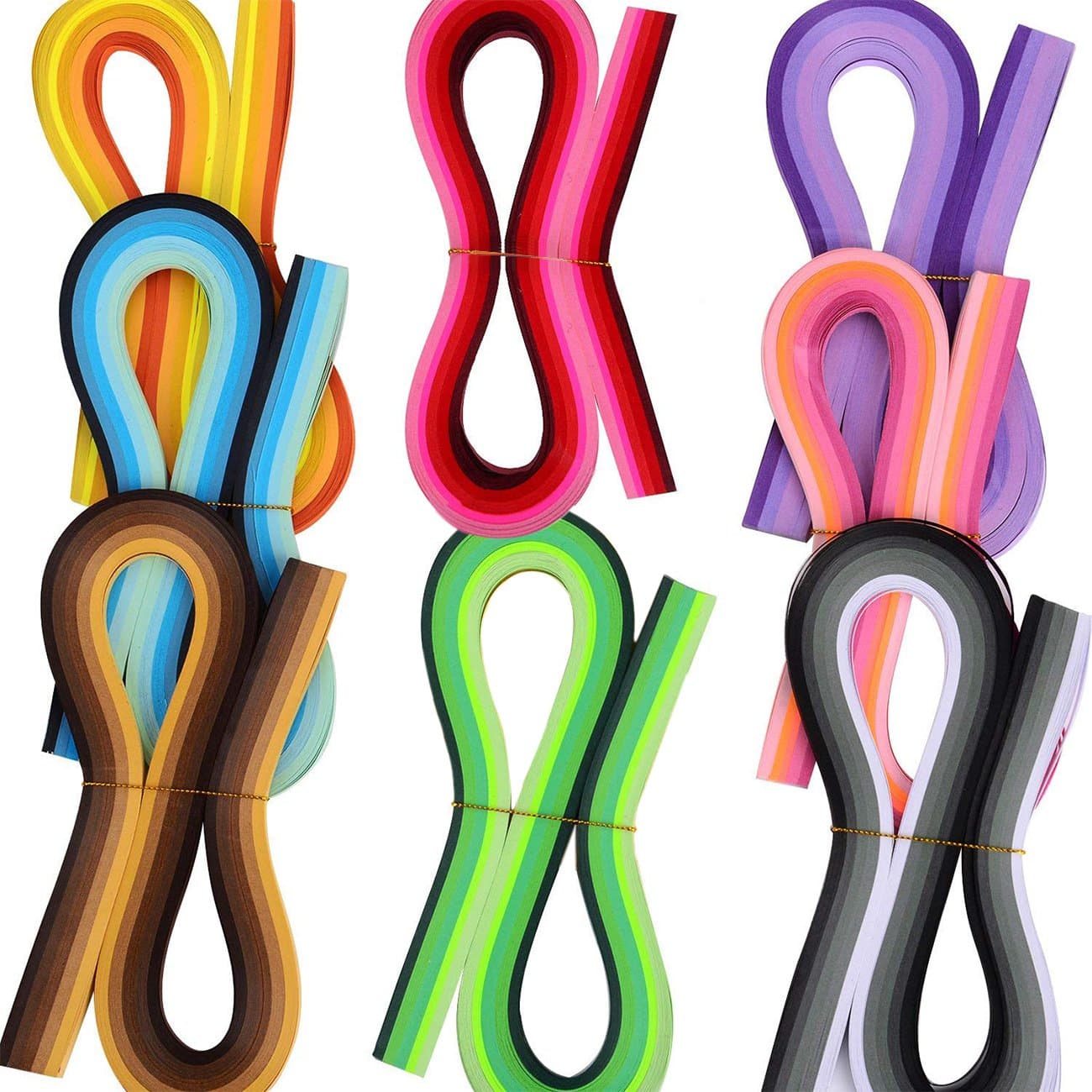 Dushi Quilling Strips Width 3mm Length 39cm DIY Homemade Paper Quilling Strips Papercraft Supplies 8 Packs 3mm