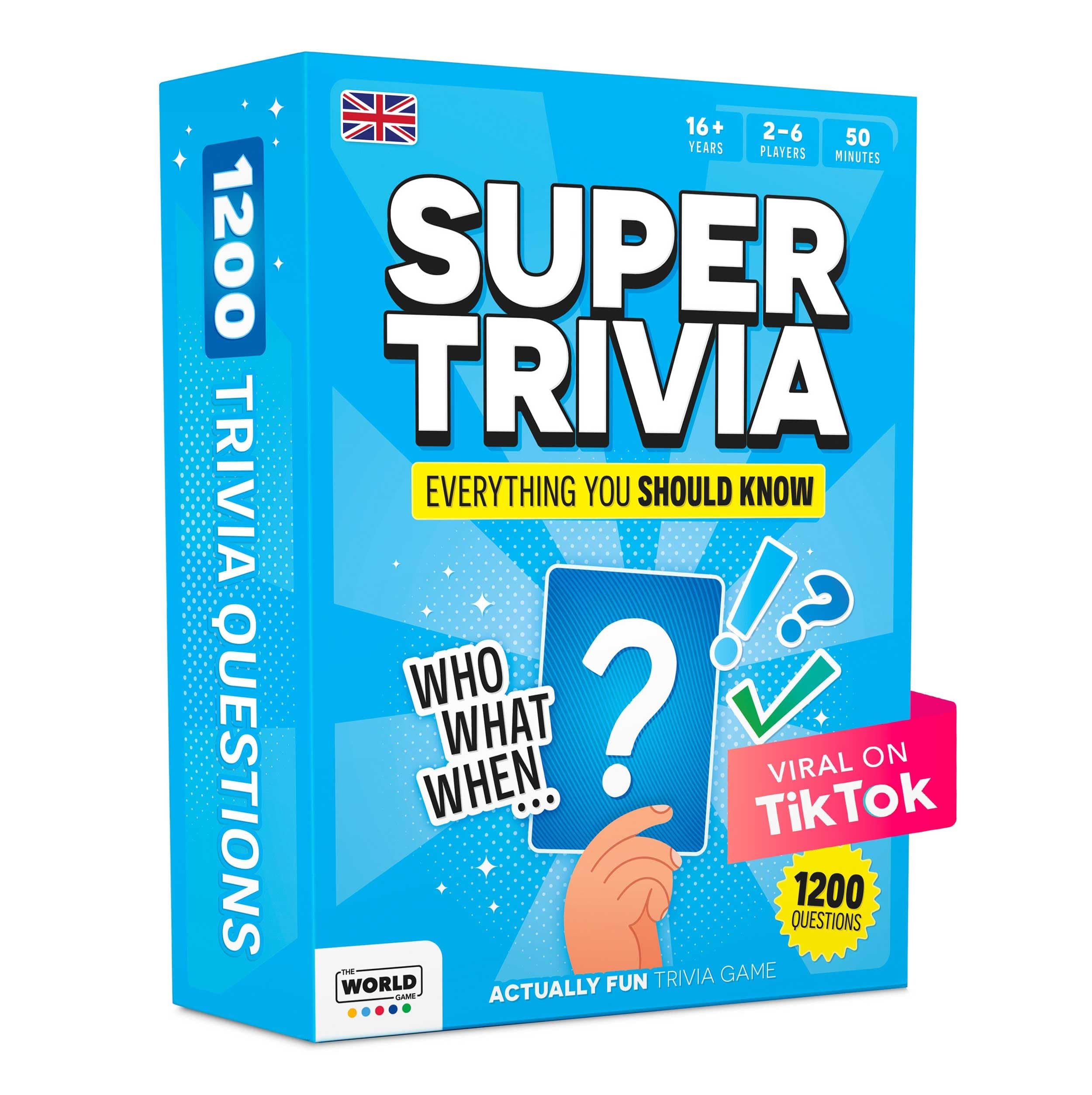 Super Trivia Game for Adults with 1200 Questions - Fun Easter Board Game for Adults - Family Road Trip Travel Game for the Pursuit of Trivial Knowledge