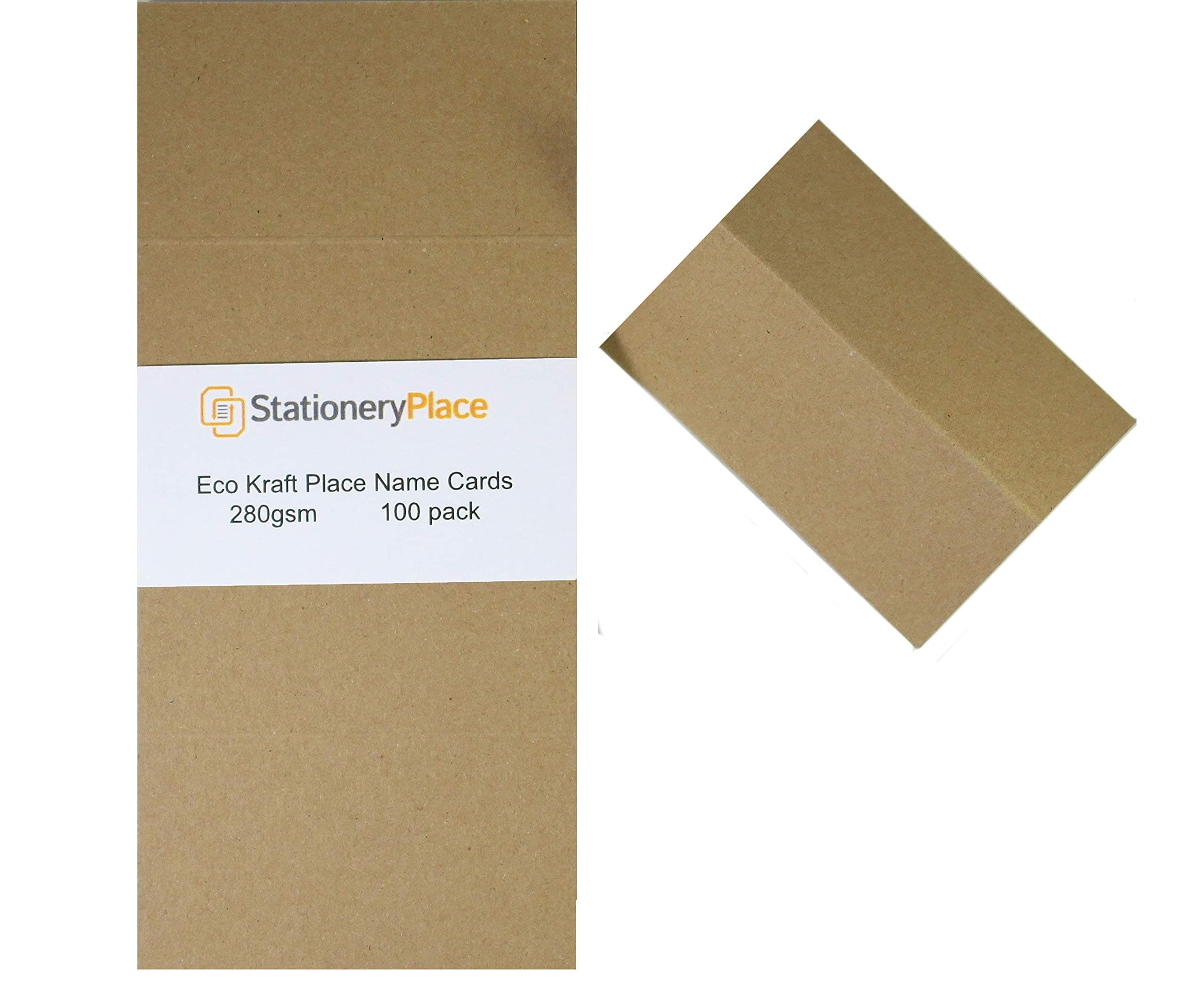 StationeryPlace Kraft Place Cards For Weddings, Dinner Party Table Name Cards 280GSM 100 Pack