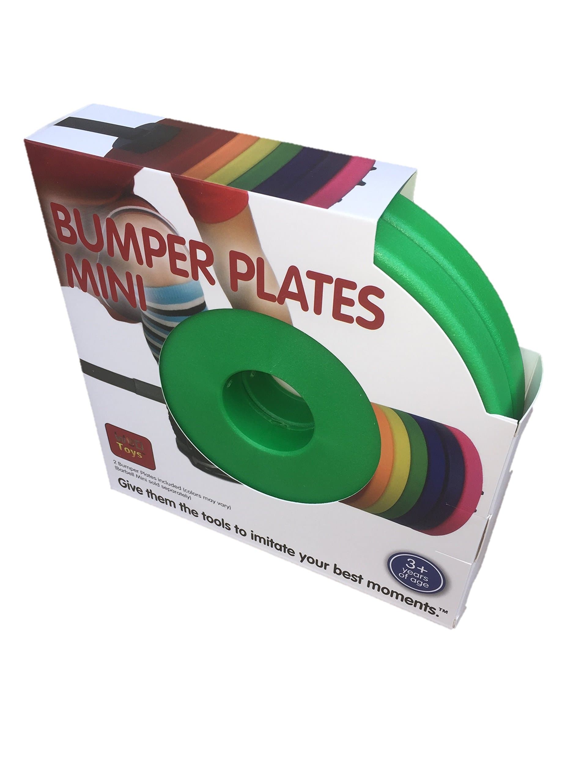 WOD Toys Colored Bumper Plates Mini - Add On Bumper Plates for The Barbell Mini - Safe, Durable Fitness Toys for Kids (Green)