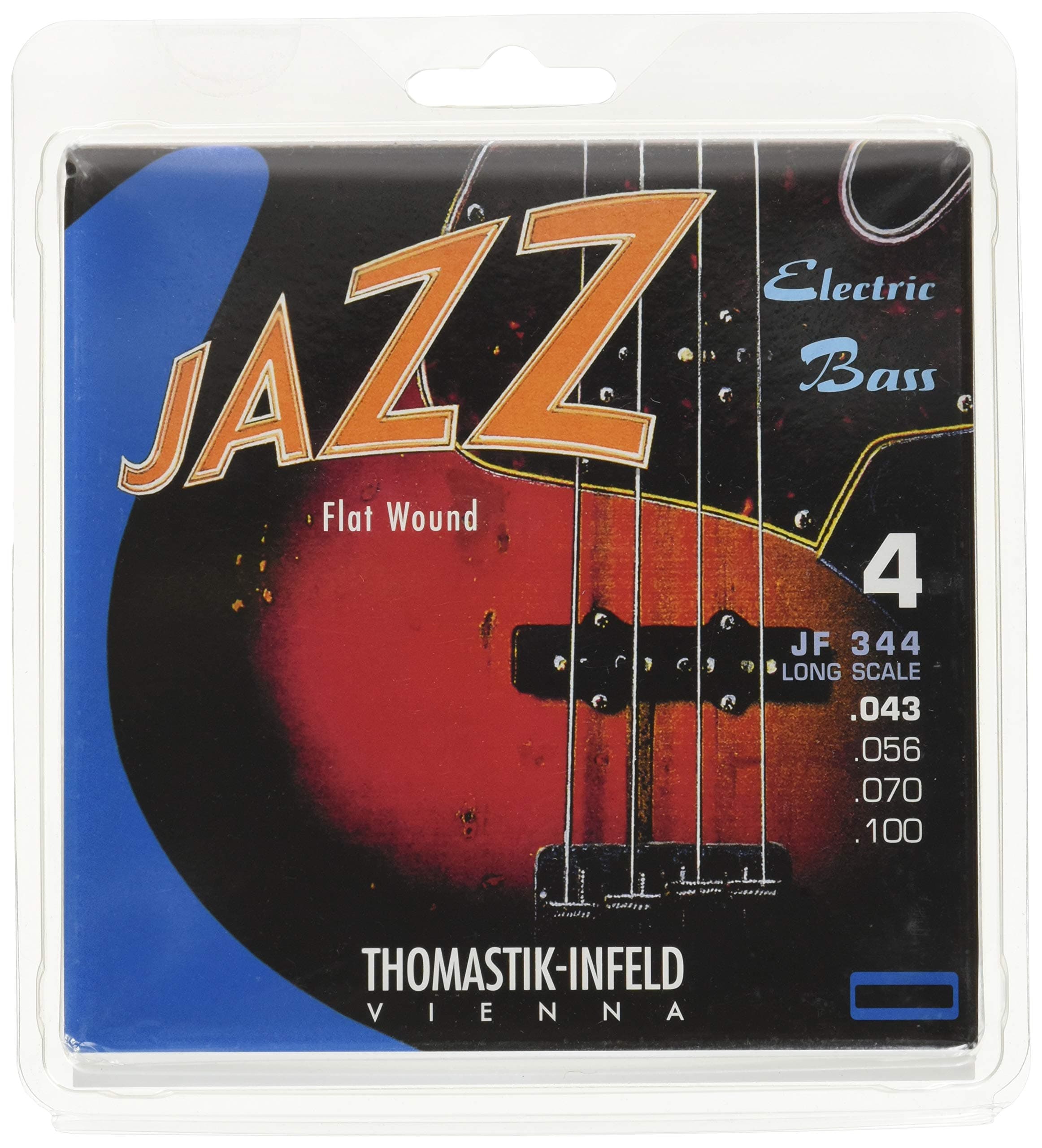 Thomastik Strings for Electric Bass Jazz Bass Flat Wound Set JF344 4-String Long Scale 34"