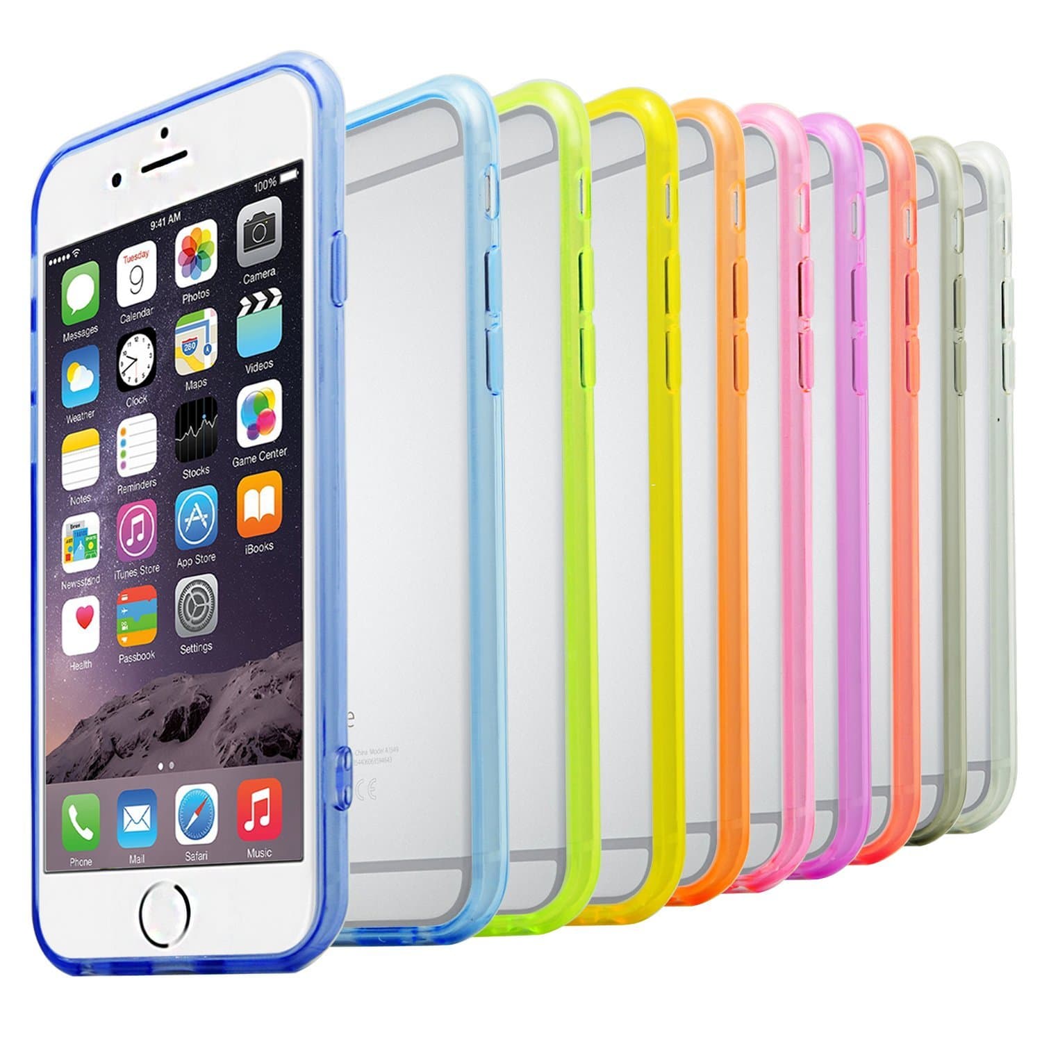 iPhone 6 Case, iPhone 6 Slim Case, Besgoods 10 Pack Colorful Clear Hard Cover Flexible Soft TPU Bumper Shock-Proof Anti-Scratch Thin Protective Case Bumper Cover Skin for iPhone 6/6S 4.7 inch