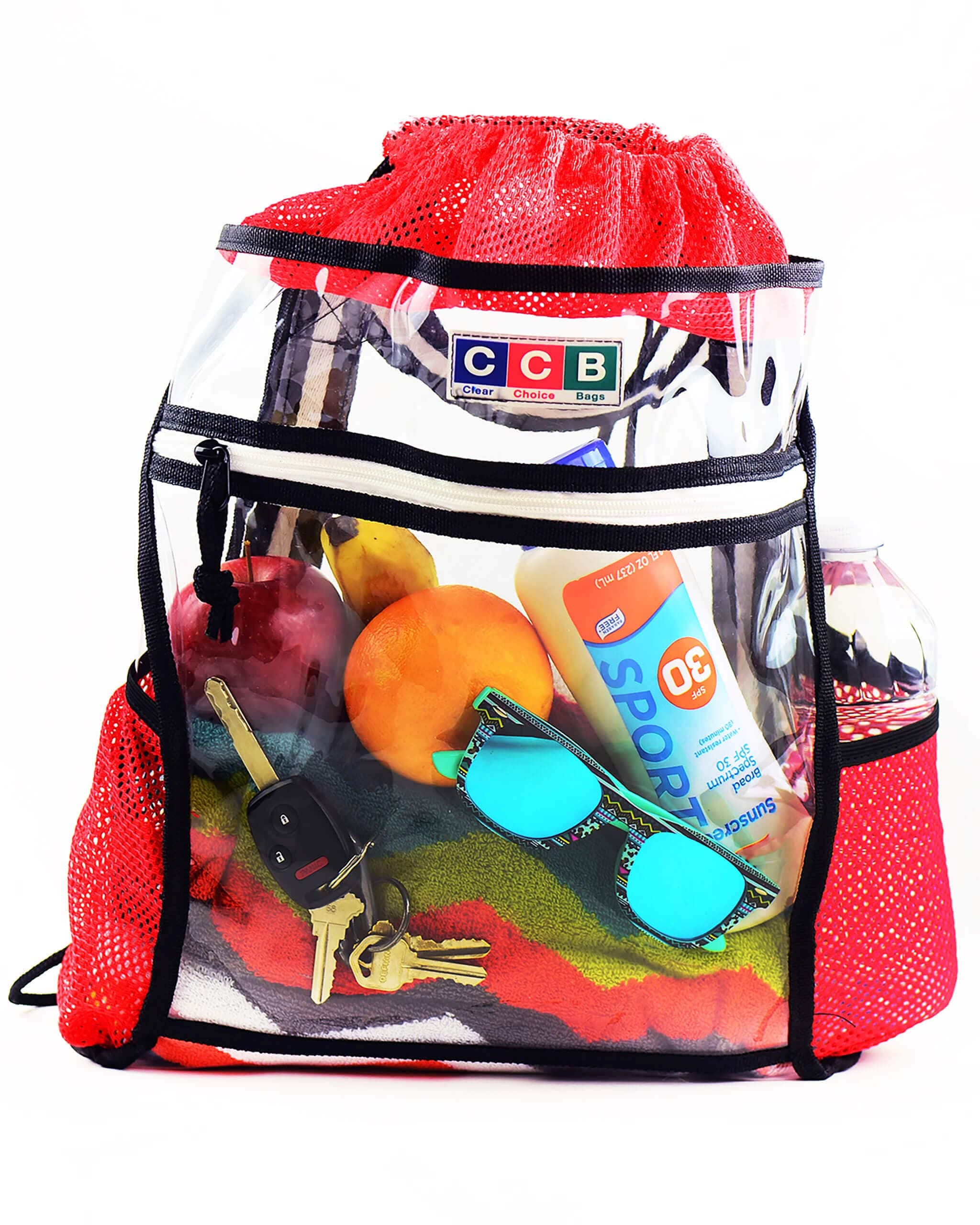 Clear Drawstring Backpack Security Approved - Transparent Heavy Duty Plastic Bag for Festival School Stadium Entry