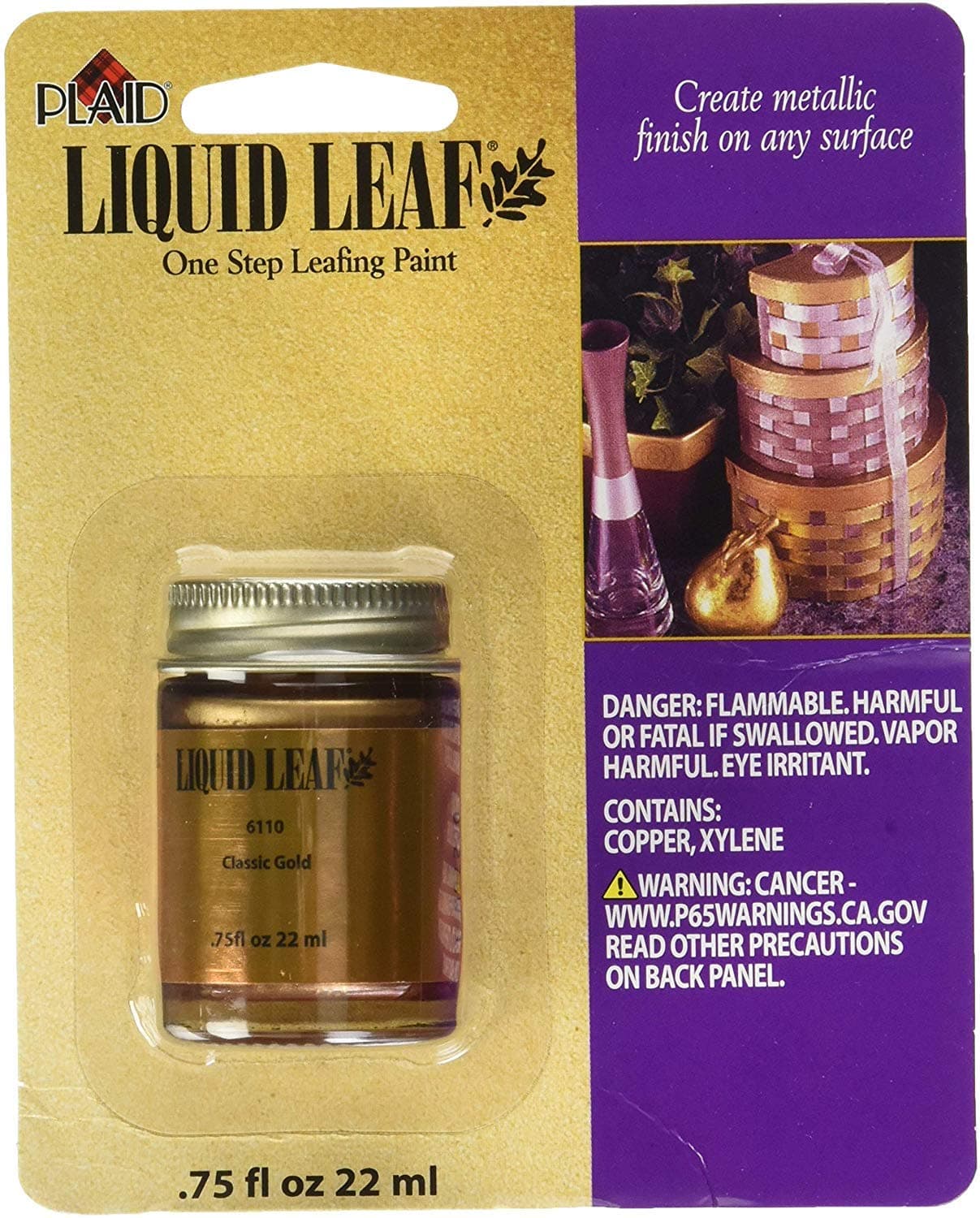 Plaid:Craft Liquid Leaf One Step Leafing Paint (Classic Gold, 0.75-Ounce)