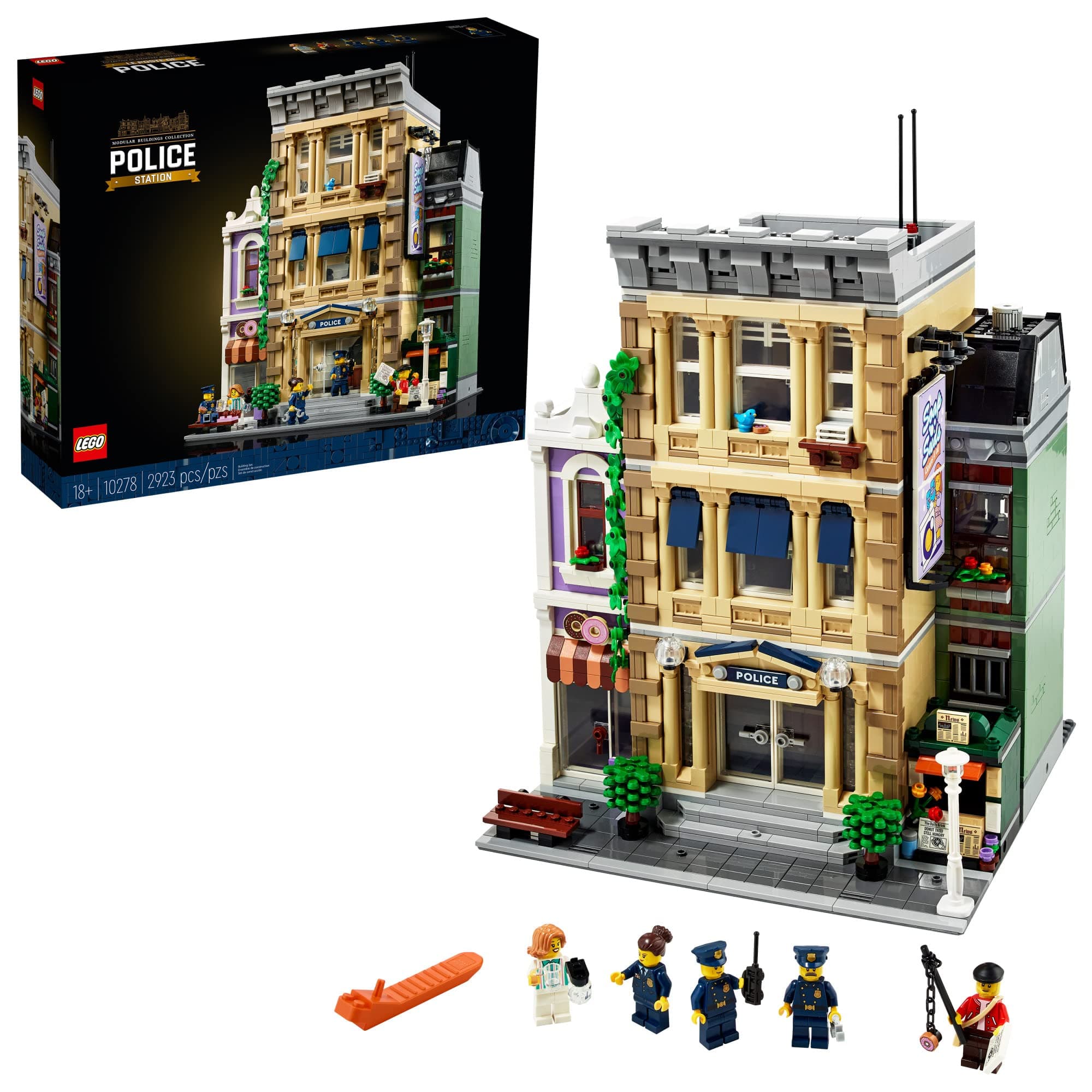 Police Station 10278 Building Kit; A Highly Detailed Displayable Model for Adults, New 2021 (2,923 Pieces)
