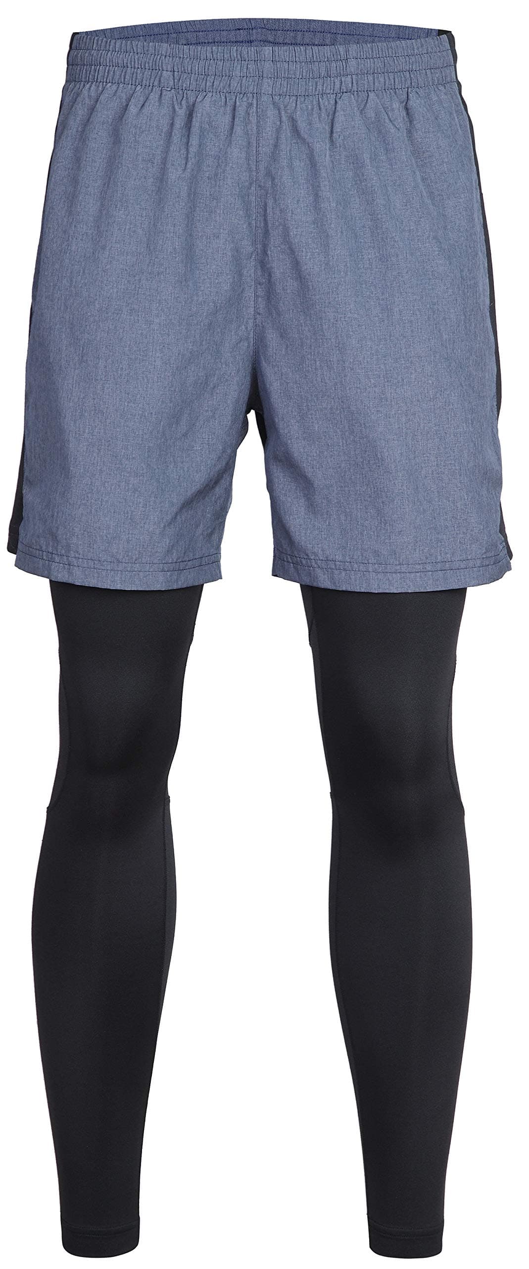 Leevy Basketball Shorts 2 in 1 Lightweight Running Leggings for Youth Boys&Men Dry Fit Tights Pants with Pockets