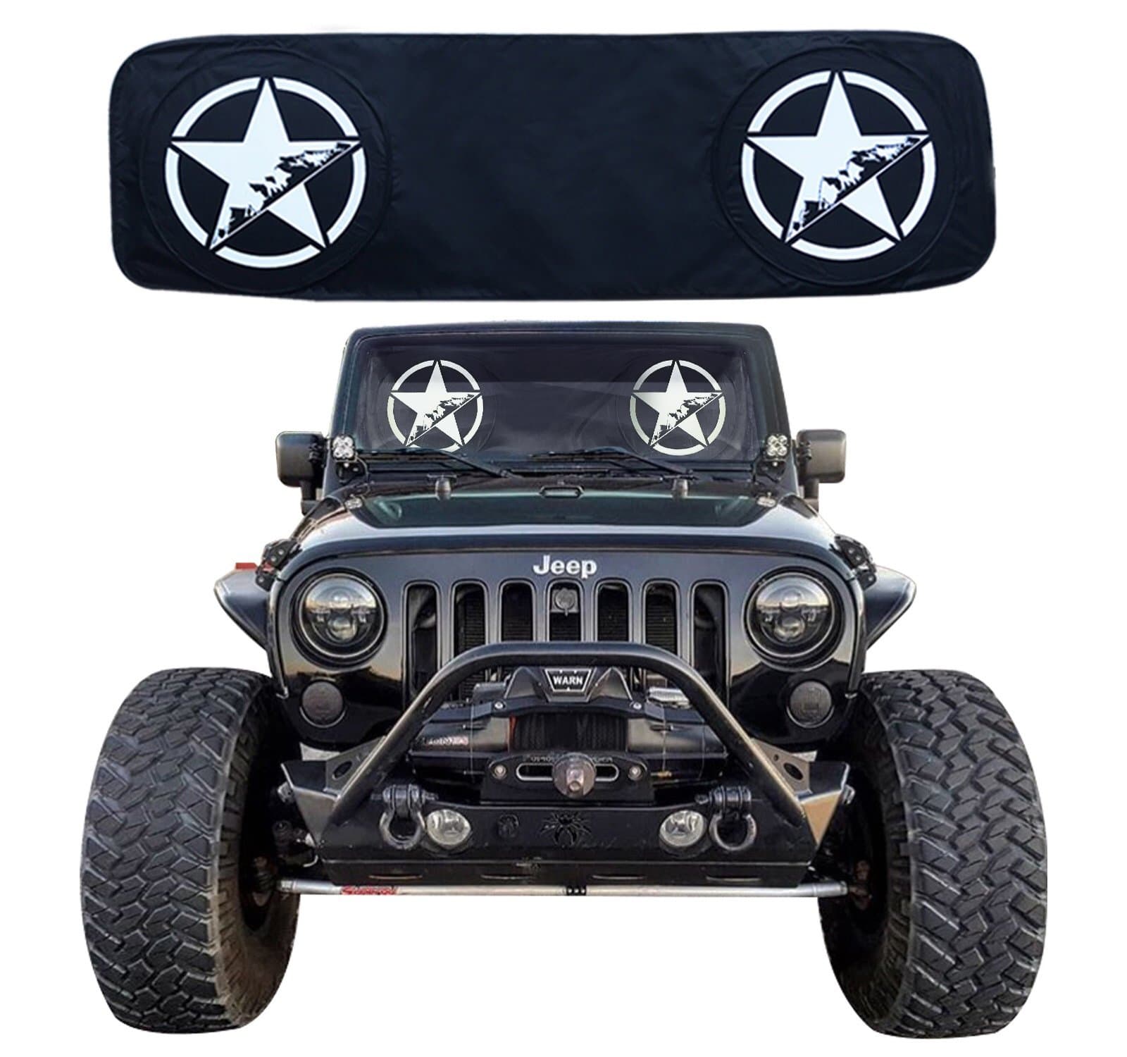 RoRex Jeep Wrangler Accessories JK TJ LJ YJ Windshield Sunshade All Year Wrangler 1985-2018 Custom Fit Heat Shield Sunmat