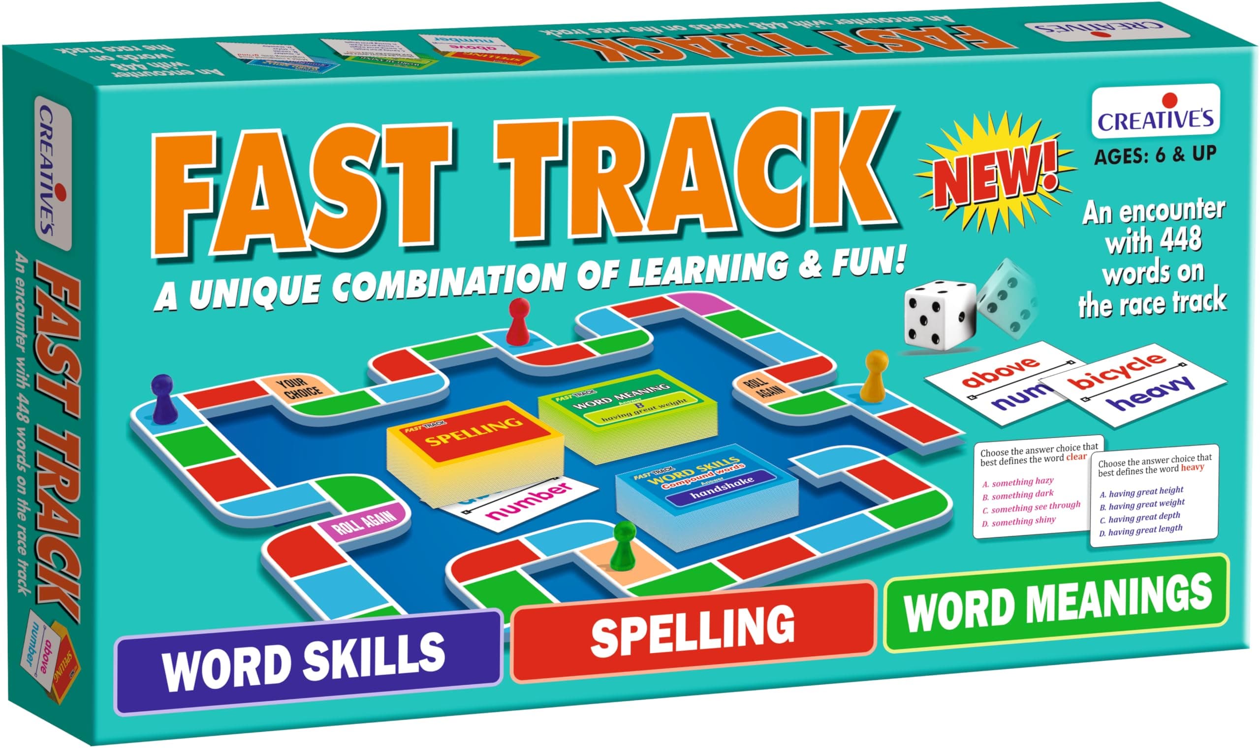 Creative's Fast Track – Fun Language Game for Kids | Learn Word Skills, Spelling & Meanings with Riddles & Definitions | Boost Vocabulary & Reading Skills | Ages 6 & Up