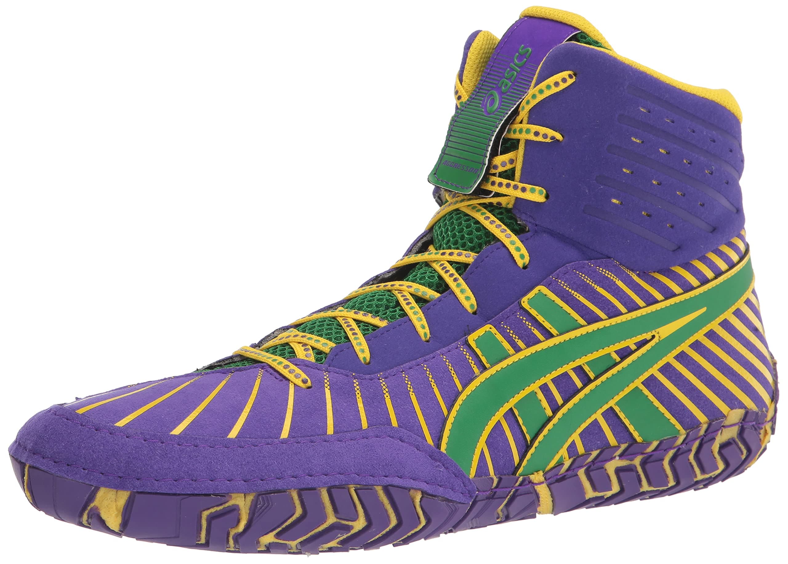 ASICS Men's AGGRESSOR 4 Wrestling Shoe, 4, ROYAL AZEL/GREEN