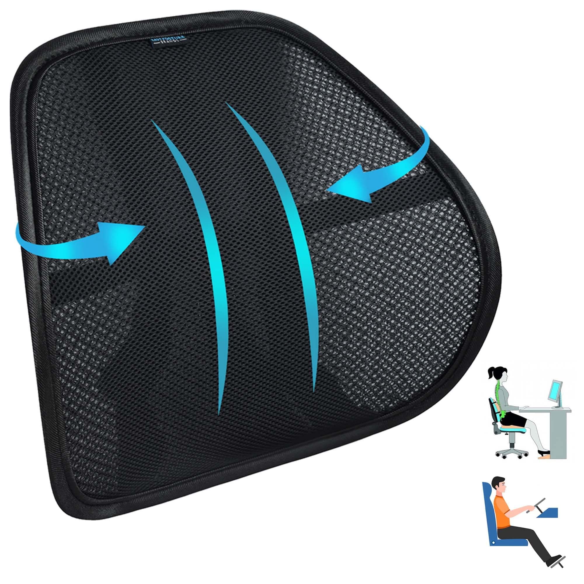 Easy Posture Lumbar Support (New Double Premium Mesh w/Adjustable Lock Straps),1PC/2PC, Back Support Office Chair, Lumbar Support Pillow Car Office Chair,Truck