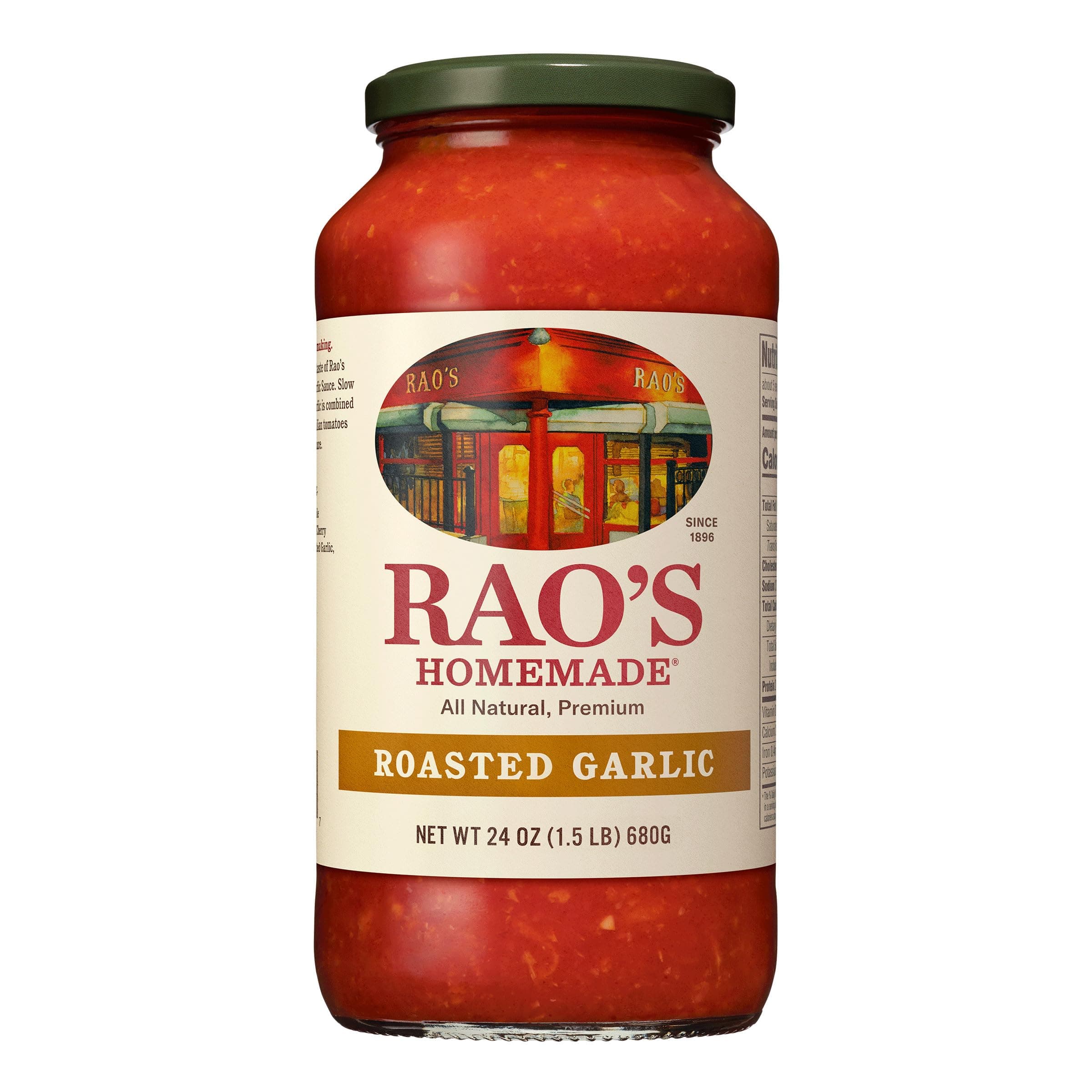 Tomato Sauce | Roasted Garlic | 24 oz | Versatile Pasta Sauce | Carb Conscious, Keto Friendly | All Natural, Premium Quality | Made with Sweet Italian Tomatoes and Caramelized Garlic