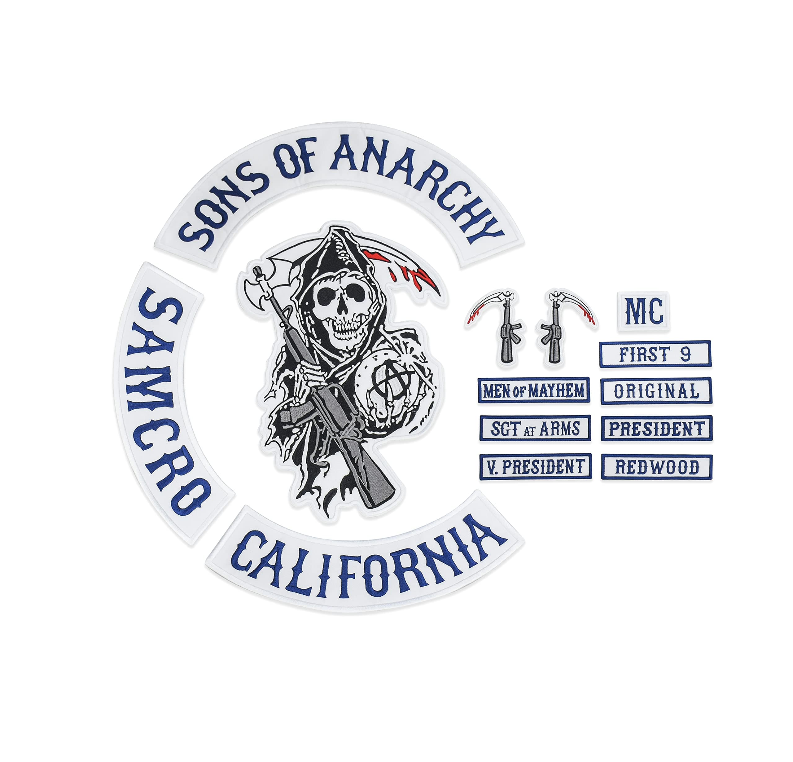 GREEN HOUSE Sons of Patch Anarchy Biker Motorcycle Back Patches Iron On Large Size Embroidered