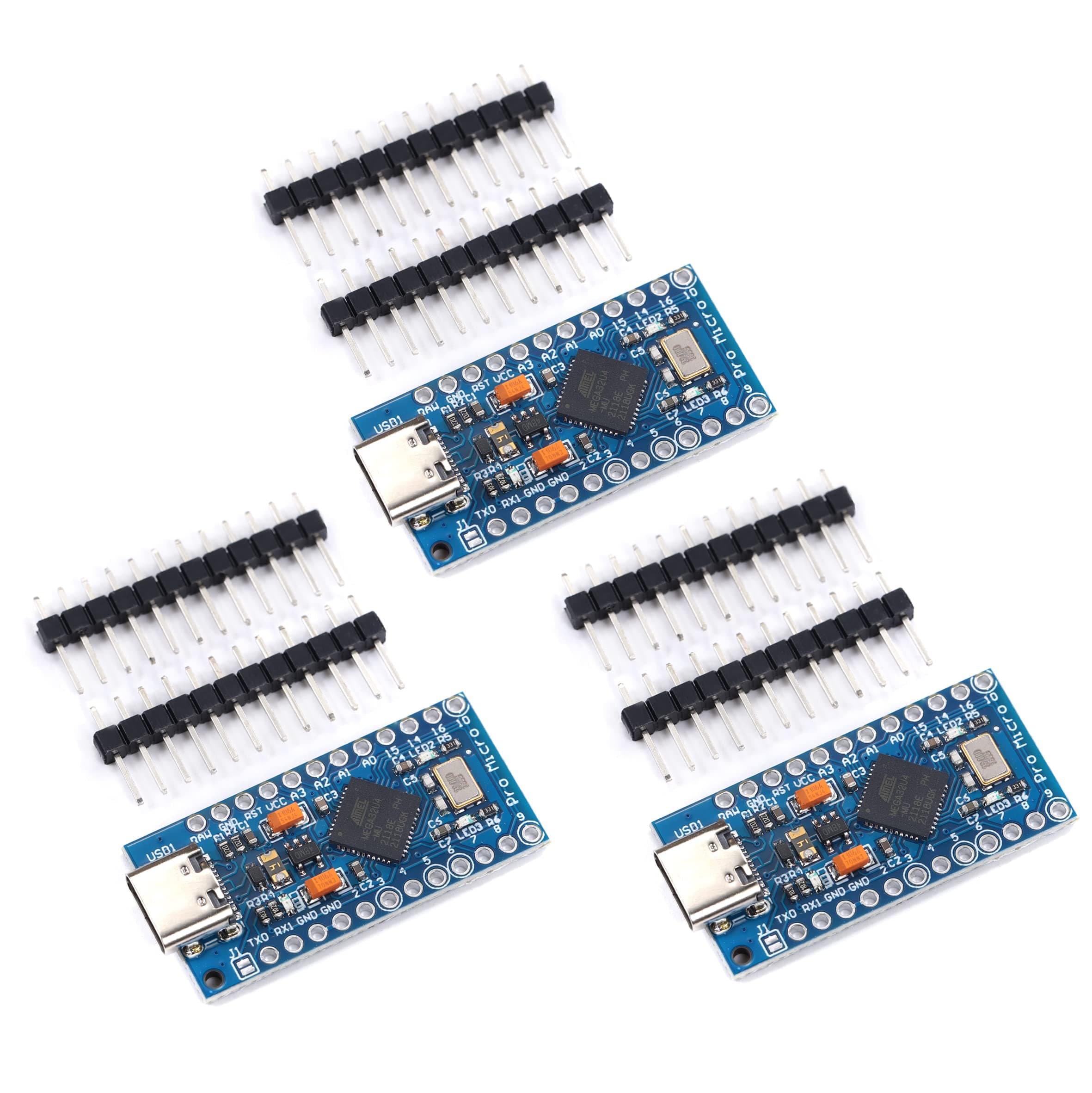 Type-C Pro Micro Atmega32U4 5V 16MHz Module Board Micro USB Pro Micro Development Board Micro Controller 3pcs