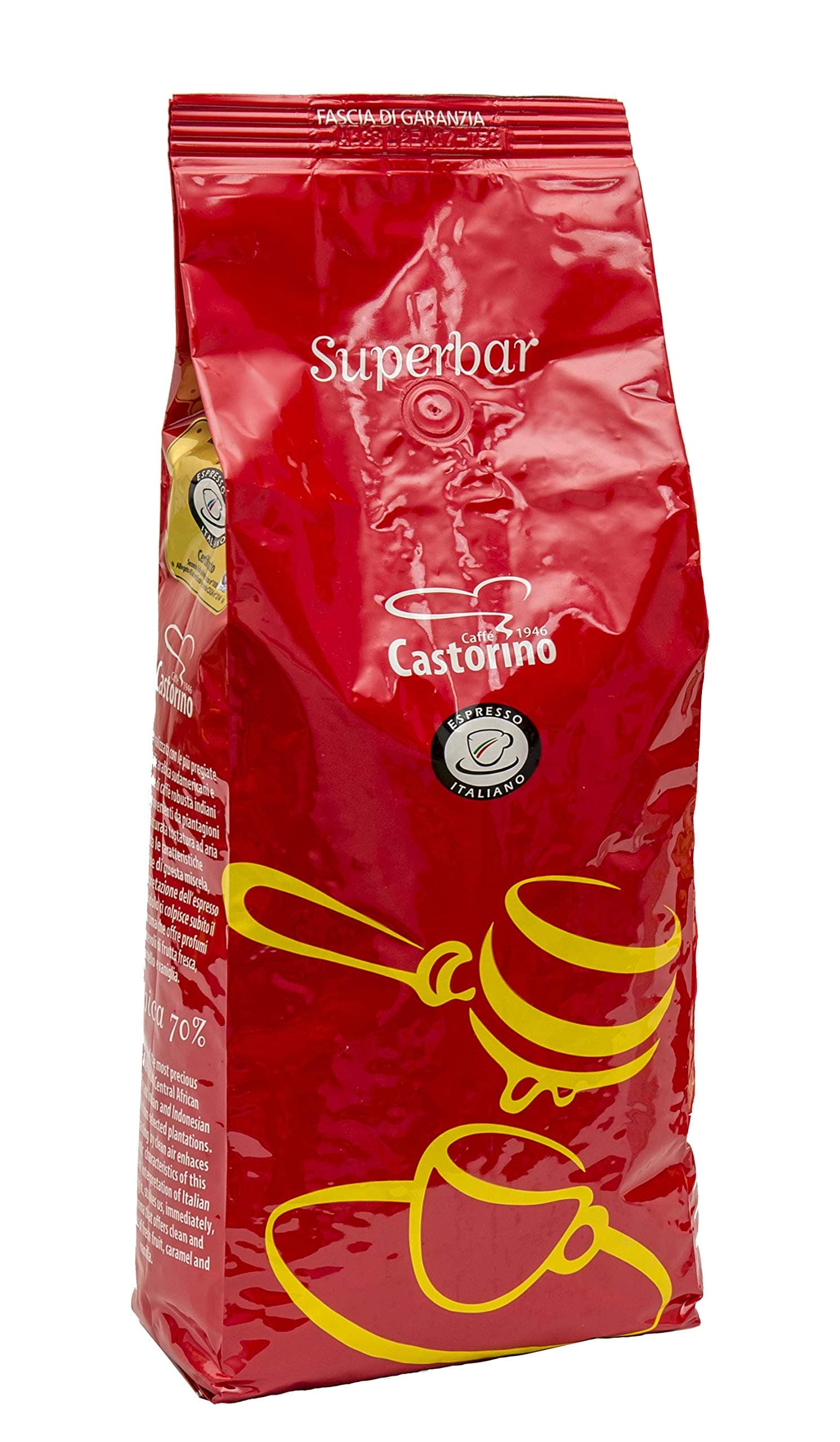 Caffe' Castorino Superbar Whole Bean Italian CoffeeF