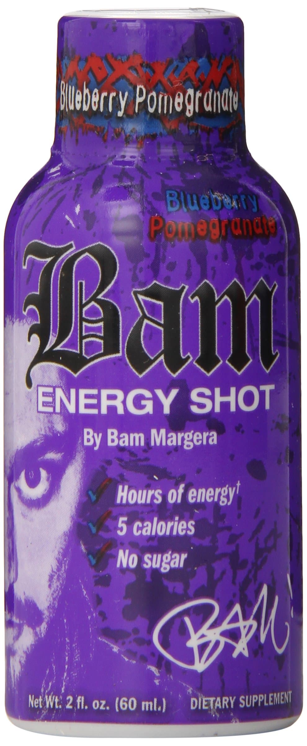 BAM Energy Shot by BAM Margera, Blueberry Pomegranate, 2 Ounces (Pack of 12)
