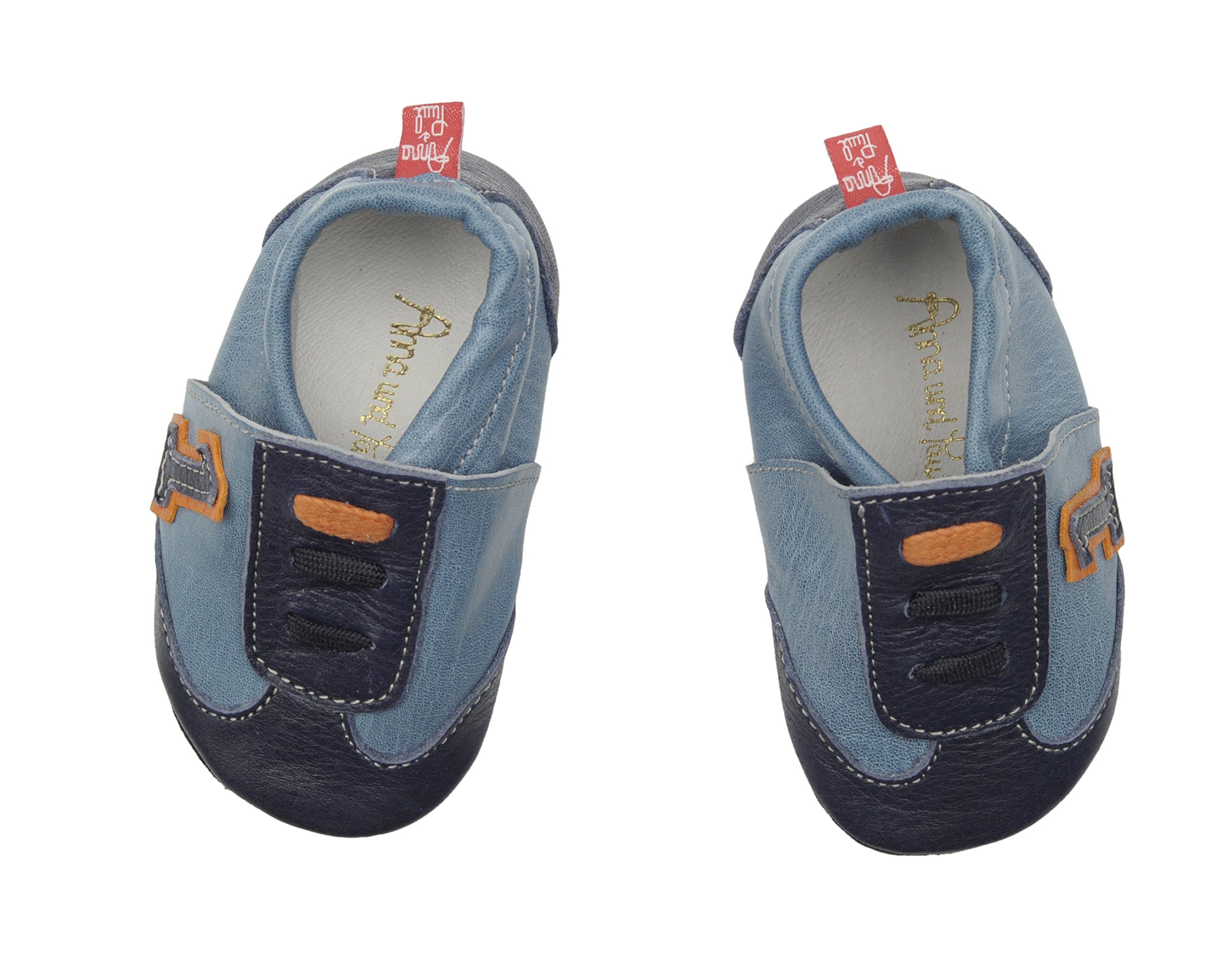 Anna und Paul Crawling Shoes Rubber Sole 1213 Number 1 Blue/Midnight