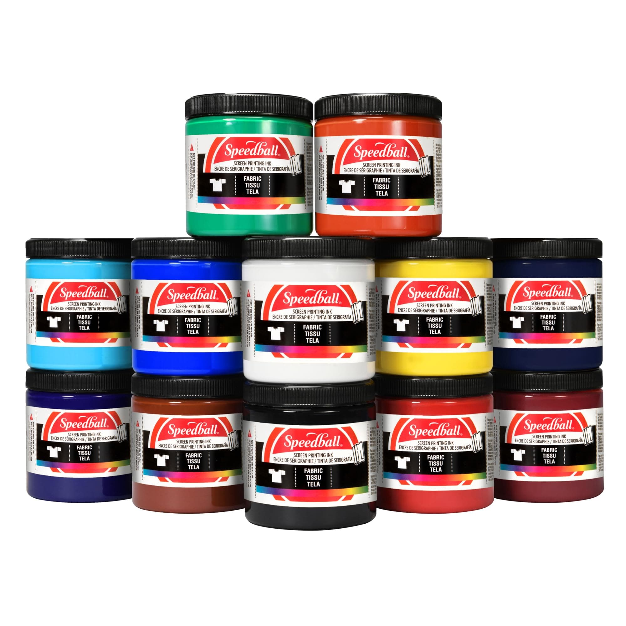 Fabric Screen Printing Ink Studio Set, 12-Colors, 8-Ounce for T-Shirt and Silkscreen Printmaking