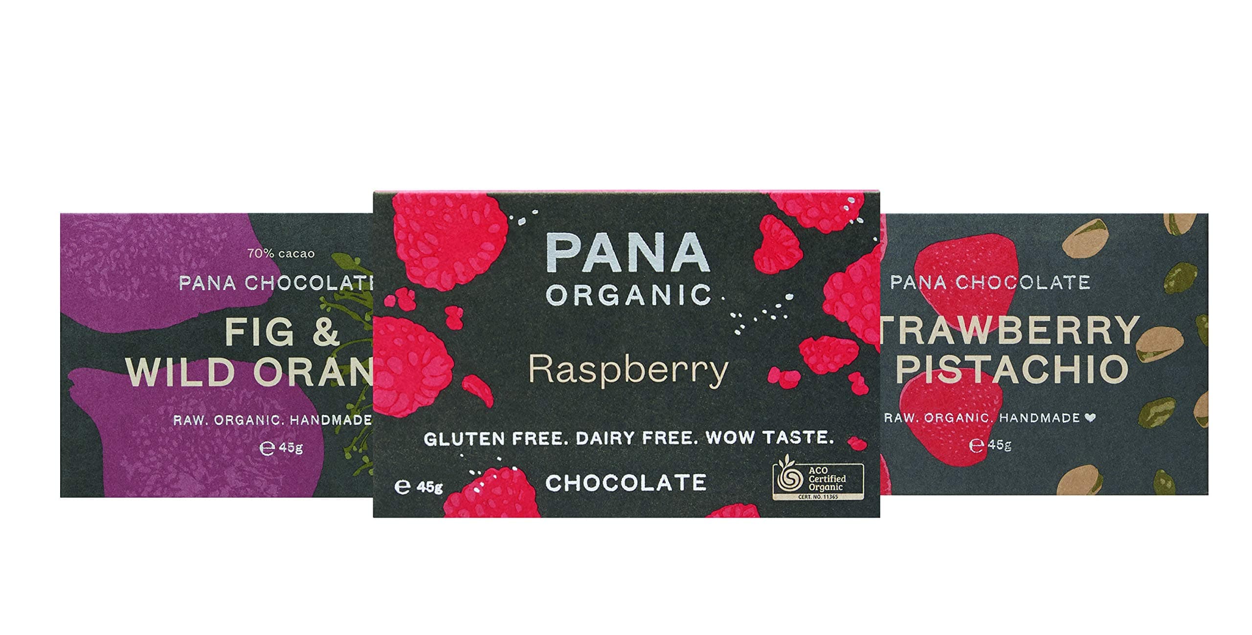 Pana Organic - 3 BARS: Fig & Wild Orange, Fruit & Nut Mylk, Raspberry