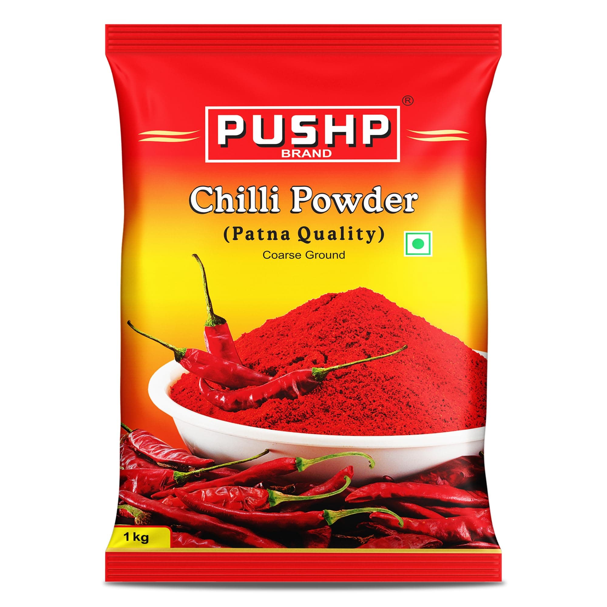Pushp Brand Coarse Ground Red Chilli Powder Mirchi powder (1kgPack of 1)