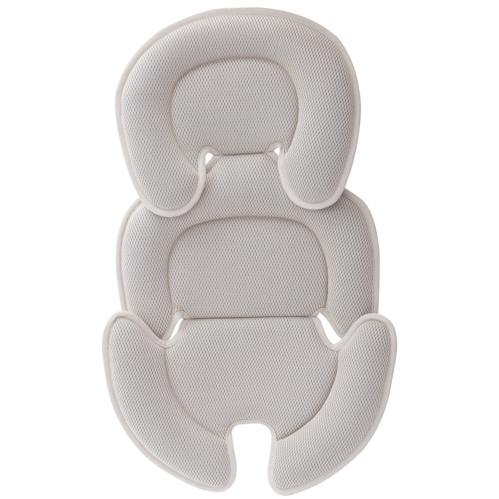 Innokids Head and Body Support Pillow Infant Car Seat Insert for Newborn to Toddler Stroller Cushion (Beige)