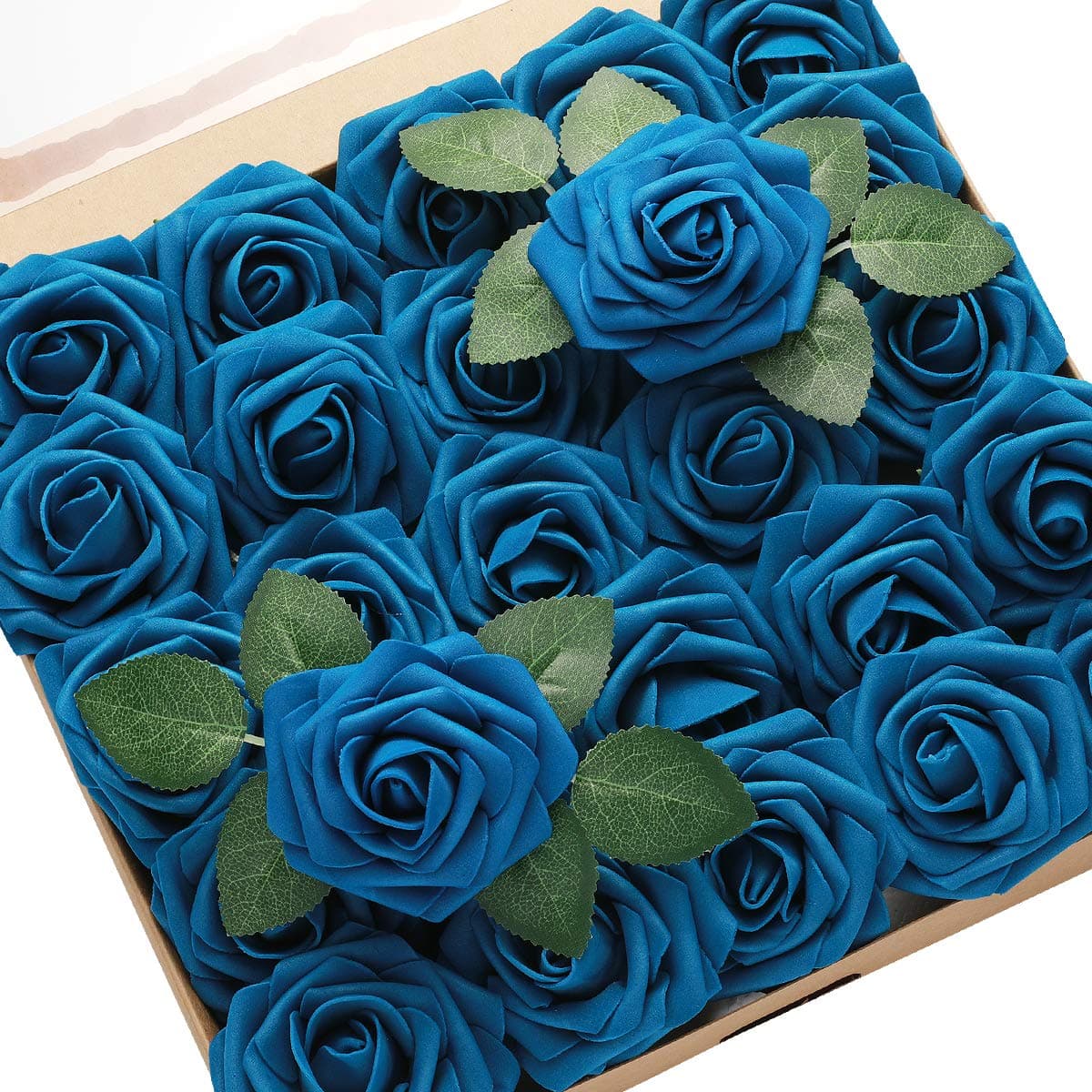 DerBlue 60pcs Artificial Roses Flowers Real Looking Fake Roses Artificial Foam Roses Decoration DIY for Wedding Bouquets Centerpieces,Arrangements Party Baby Shower Home Decorations