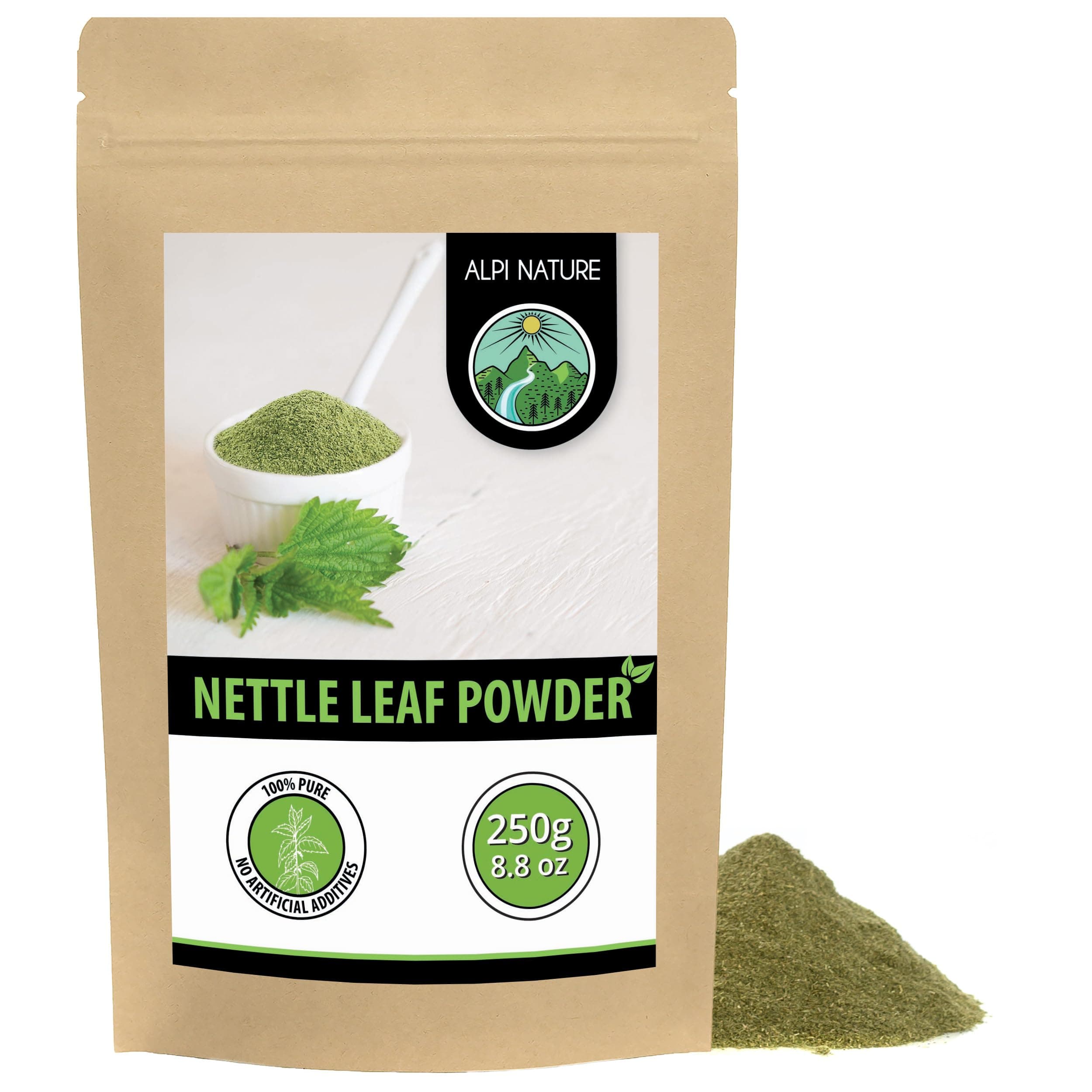 Alpi Nature Nettle Leaf Powder 250g 8.8 oz, Dried and Ground Nettle Leaves, Urtica dioica
