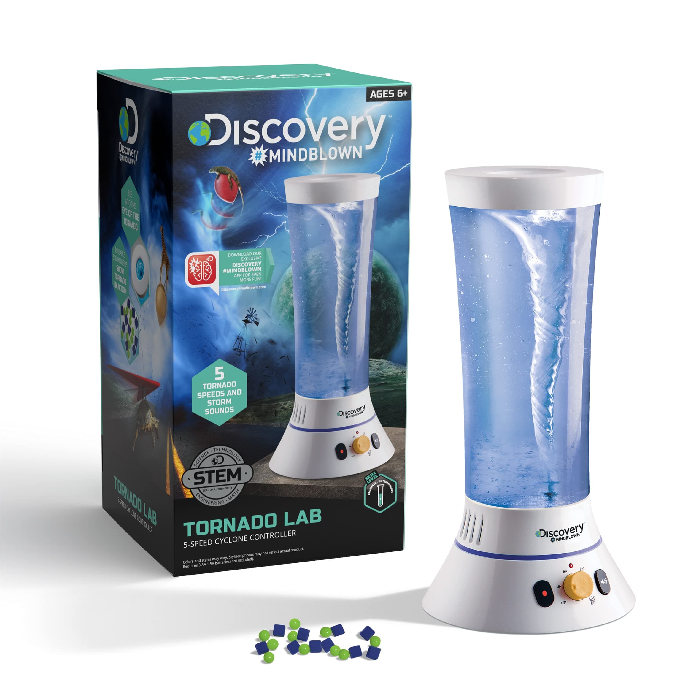 Discovery Mindblown Toy Tornado Lab 5 Speed Cyclone Controller: STEM Toy - Science Kit - Educational Toy - Hands-on Learning - Discovery and Exploration
