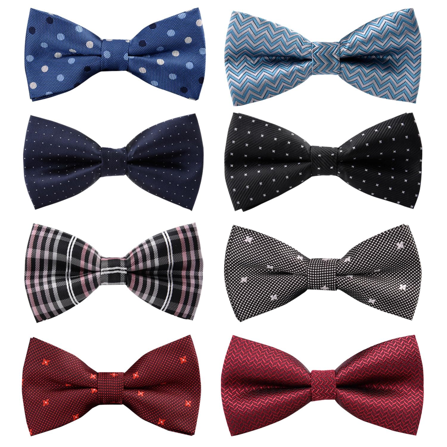 Adjustable Pre-tied Men's Bow ties Bow-ties For Men Boys Wedding Gifts 8 PCS
