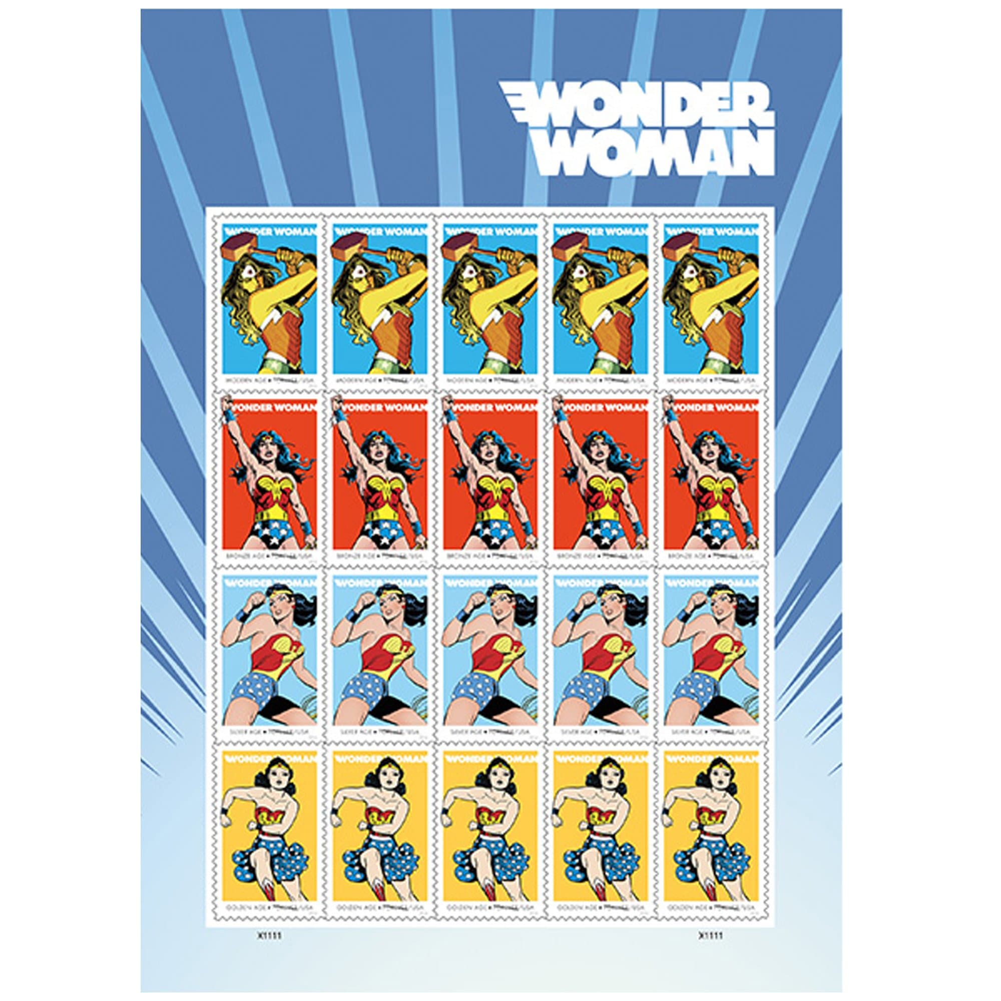 KITMOUS USPS 20 Wonder Woman 75th Anniversary Forever First Class Postage Stamps 1 Sheet of 20