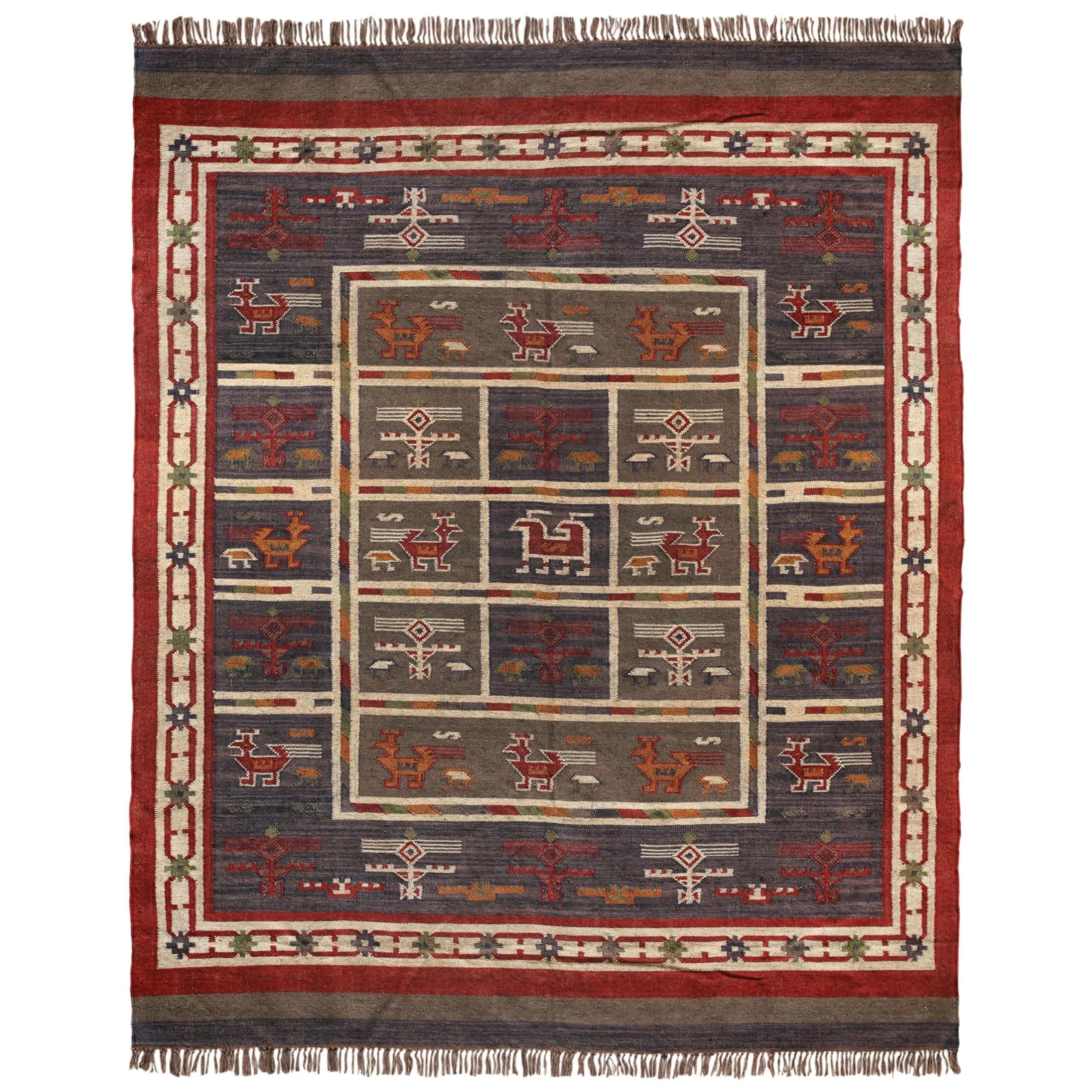 Tribal Rug, 3-Feet by 5-Feet, Blue