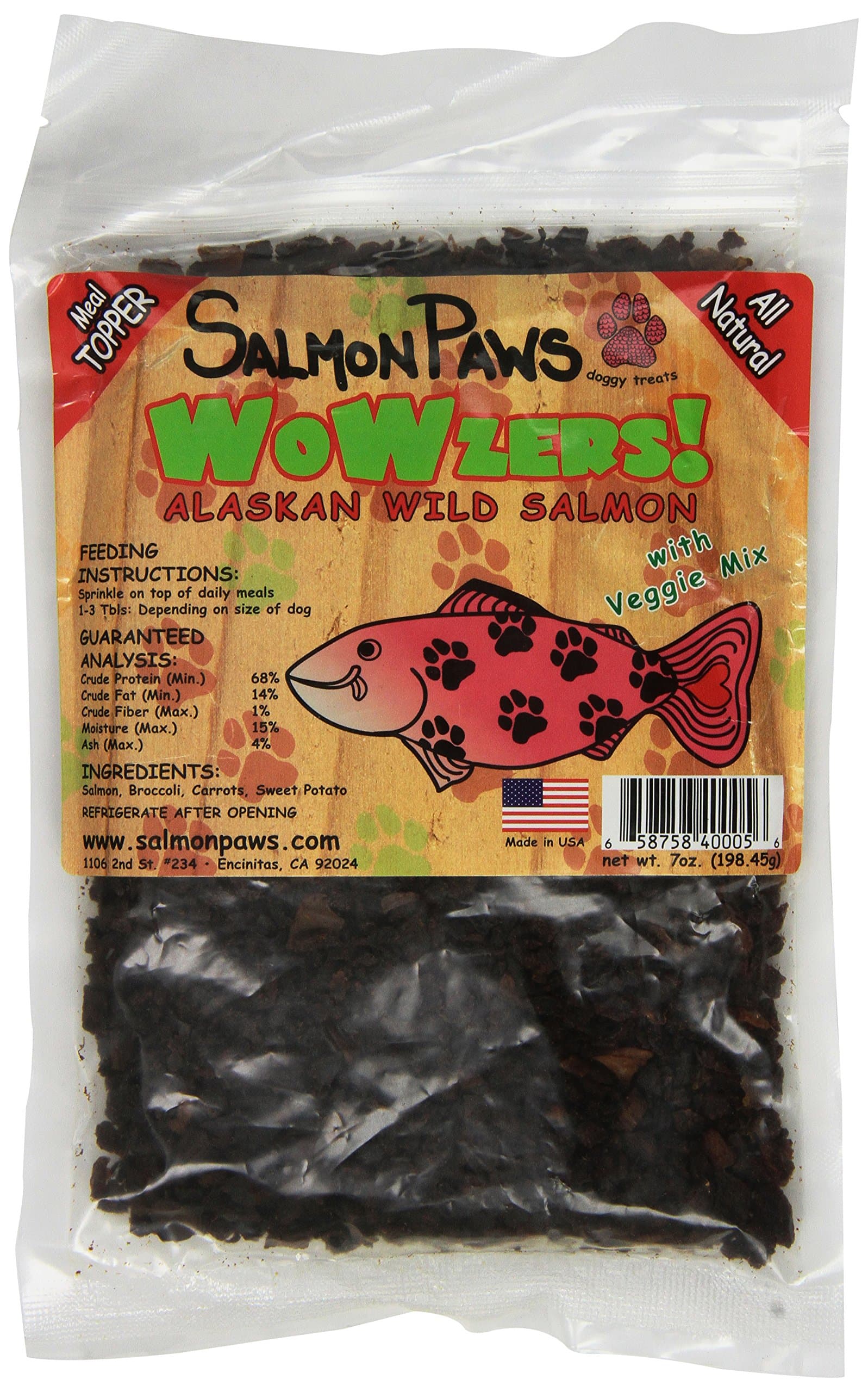 Salmon Paws Wowzers Food Topper Treats For Dogs And Cats