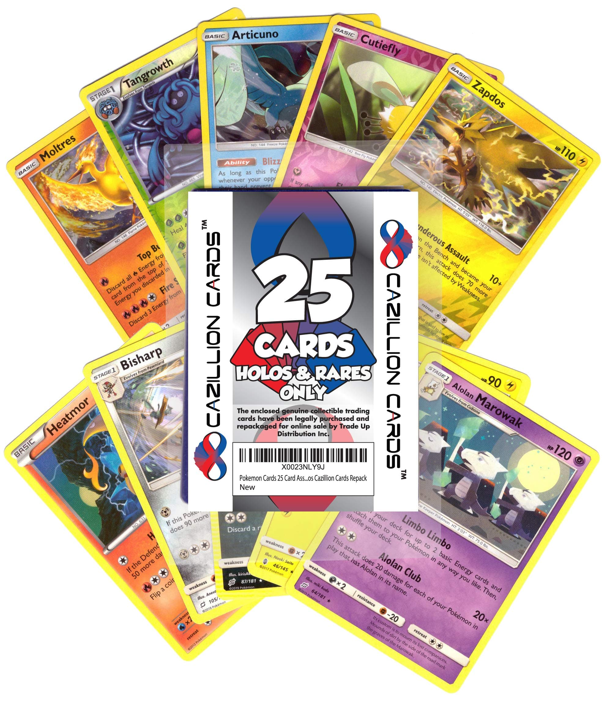 Pokemon Cards 25 Card Assorted Lot of Rares and Holos Repack
