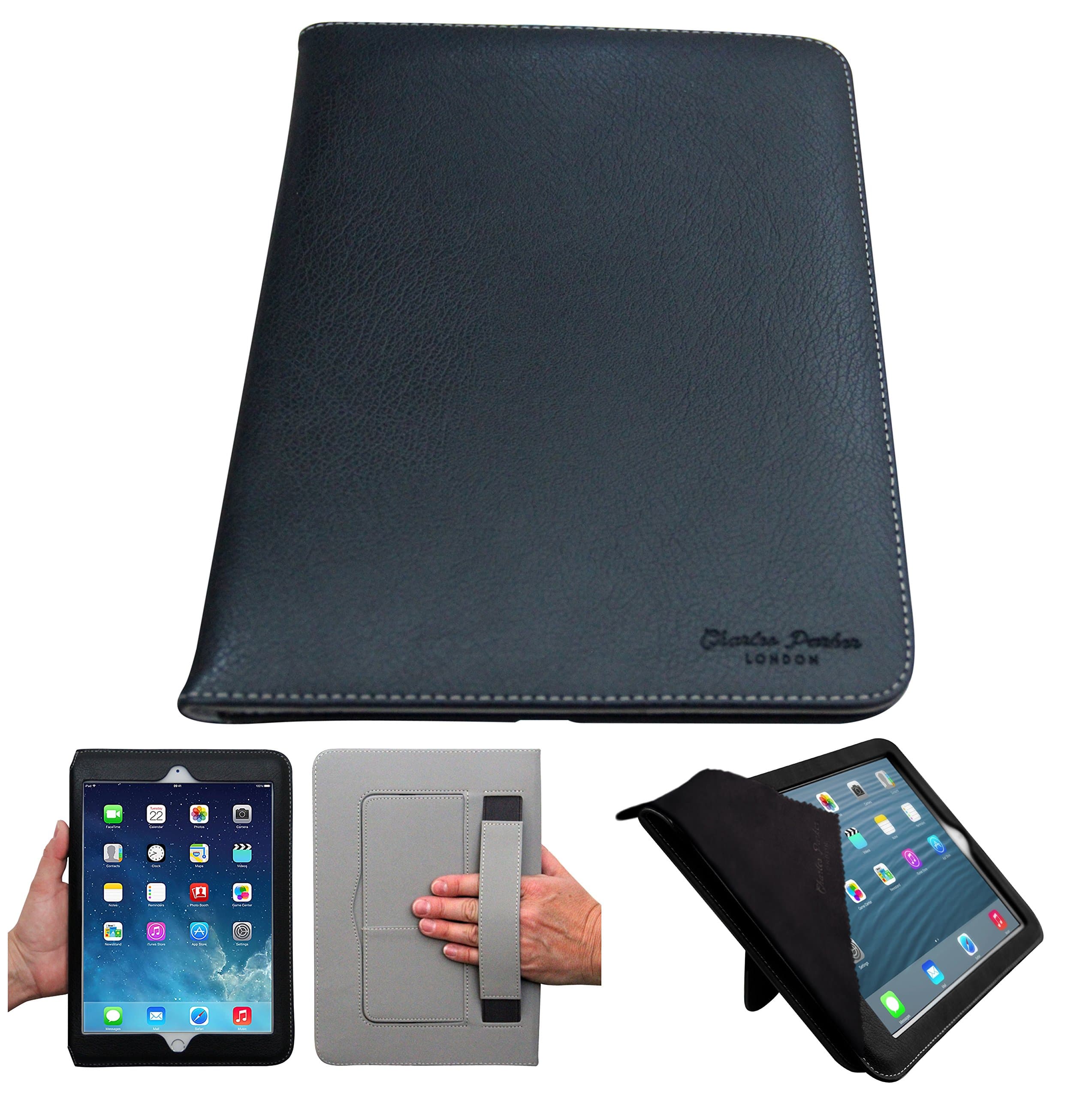 Charles Parker iPad Air 2 Leather Case & iPad Air Leather Case - compatible with all iPad Air (5th Gen) and iPad Air 2 (6th Gen) models with Microfiber Cloth