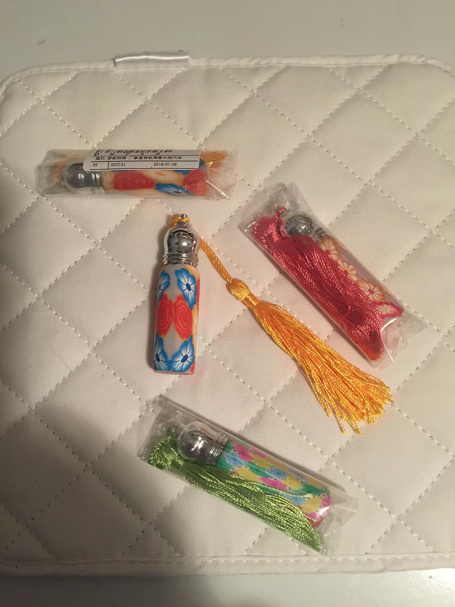 Rollerball Eye Makeup Remover in Clay Polymer Bottle with Tassle Gift Travel Size 6ml Girls, Women