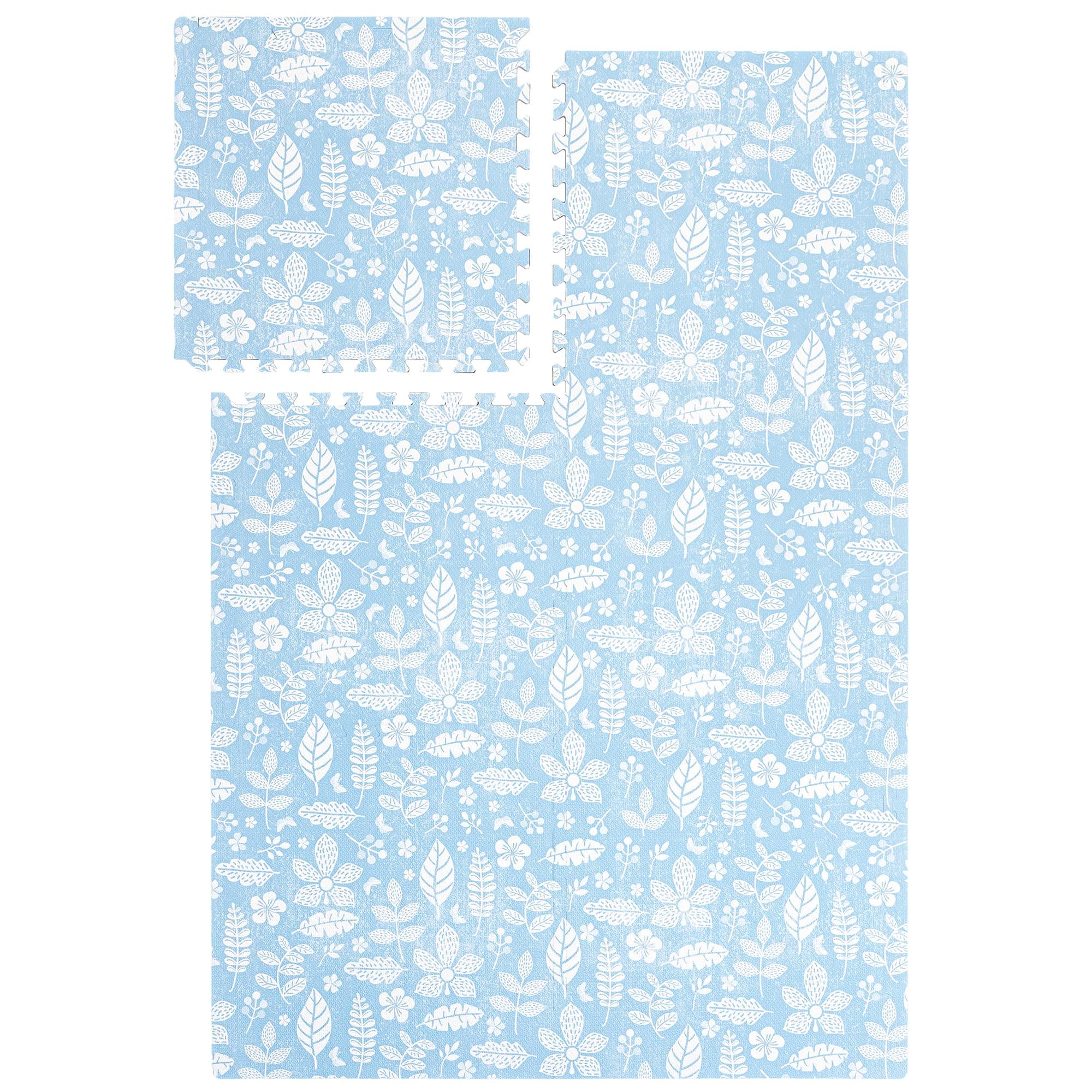 Popsykosy Premium Exercise & Baby Foam Play Mats - Stylish & Large Non-Toxic Puzzle Floor Mat - 6 Tiles - Spacious 6ft x 4ft - Expandable Interlocking Mats - Soft, Thick, Waterproof - Tranquil Blue