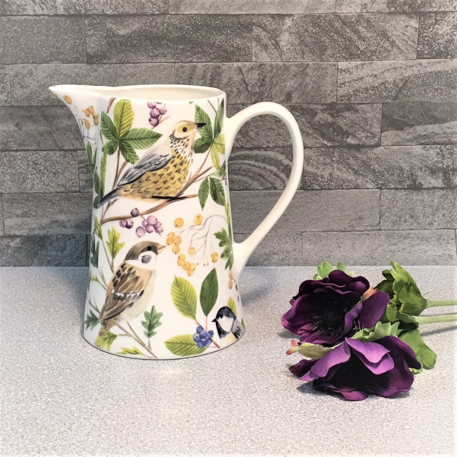 Tutti Decor Gisela Graham British Garden Birds Ceramic Jug Vase 15cm Birthday Gift Her