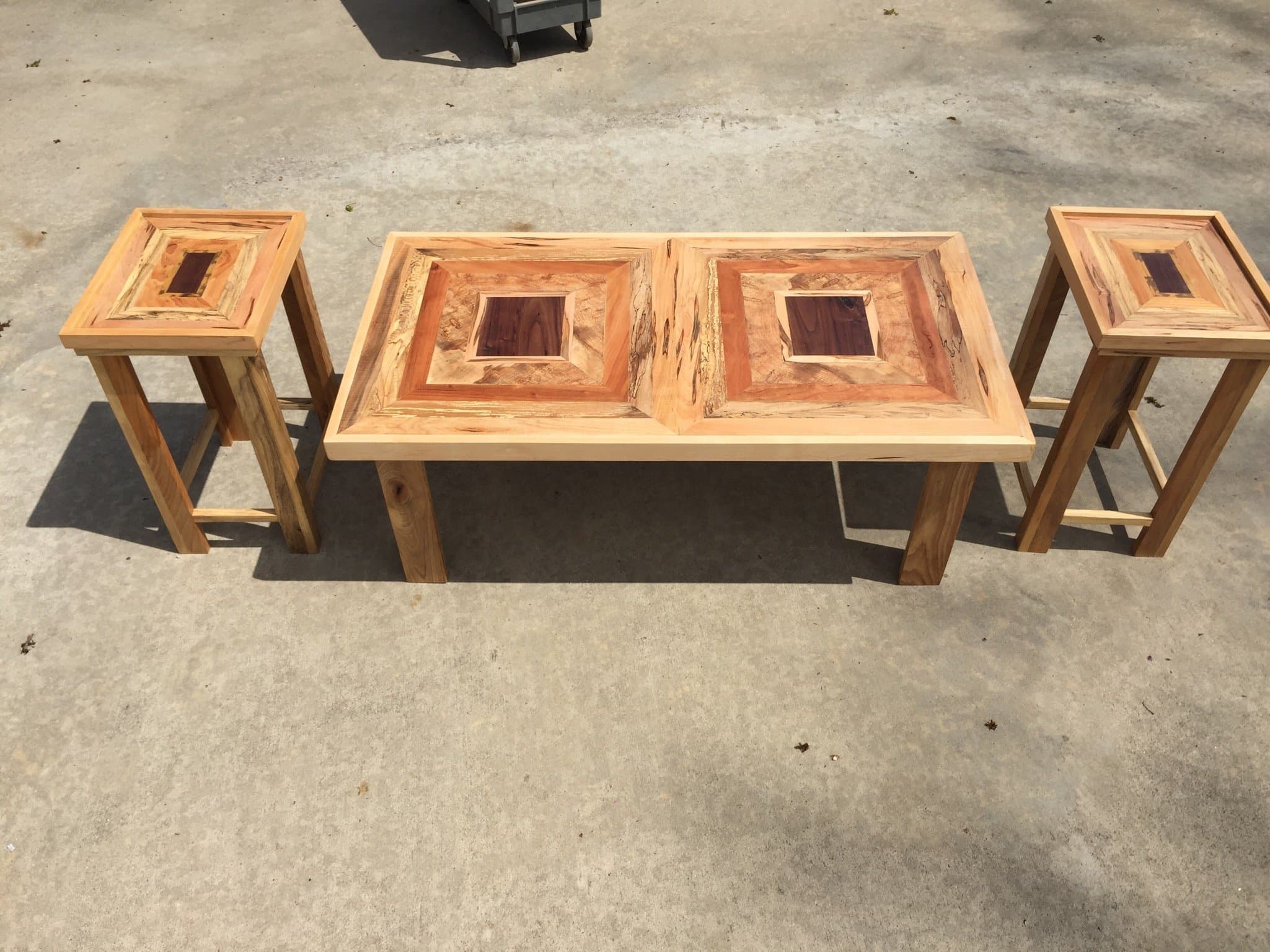 Farmhouse Living Room Furniture Set. One Coffee Table and 2 End Tables. Table/Wood Table/Wood Table Set/Mixed Wood Table/Table Set/Living room furniture/Living Room Tables.