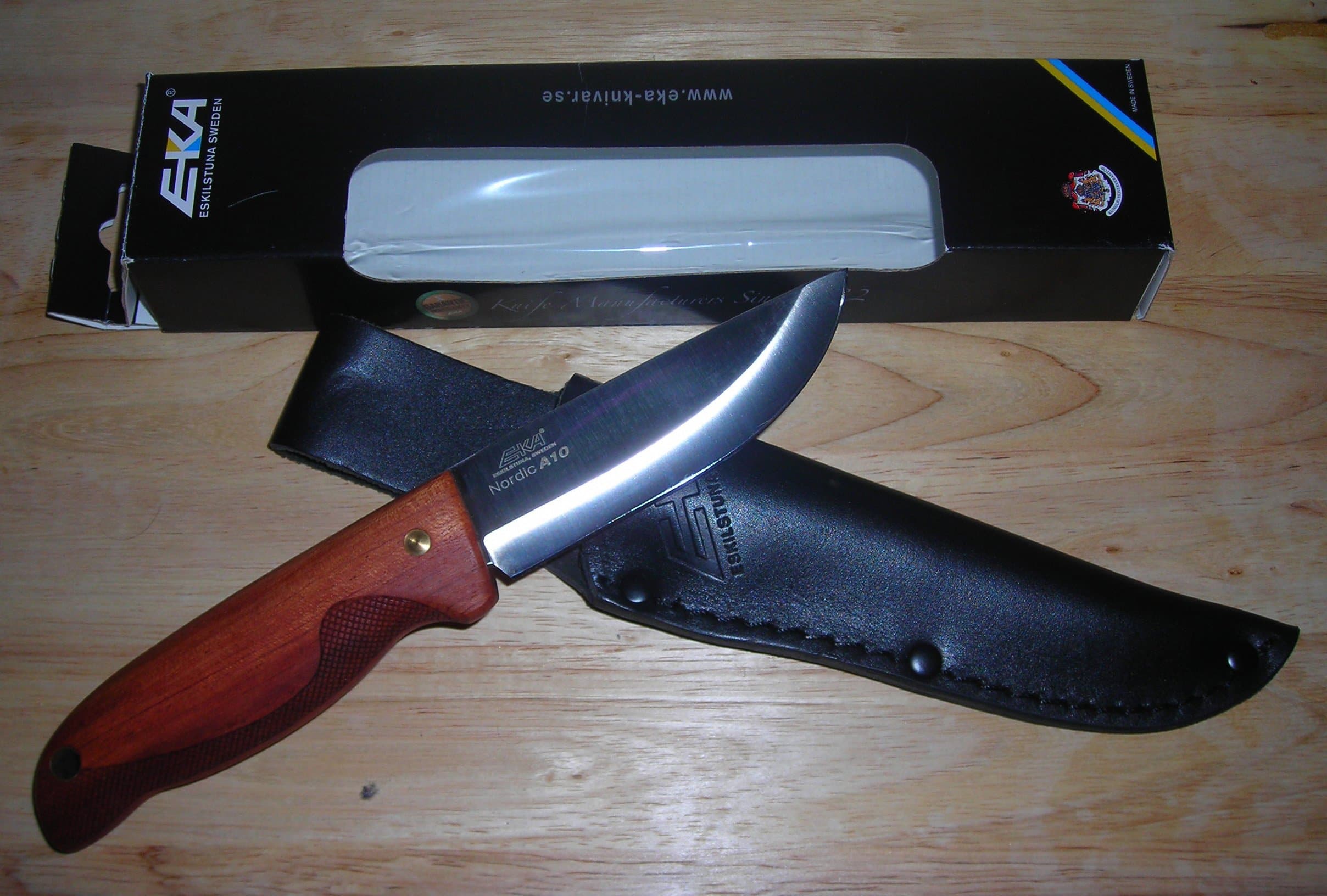 EKA Nordic A10, Bubinga Wood Handle, Plain w/Sheath