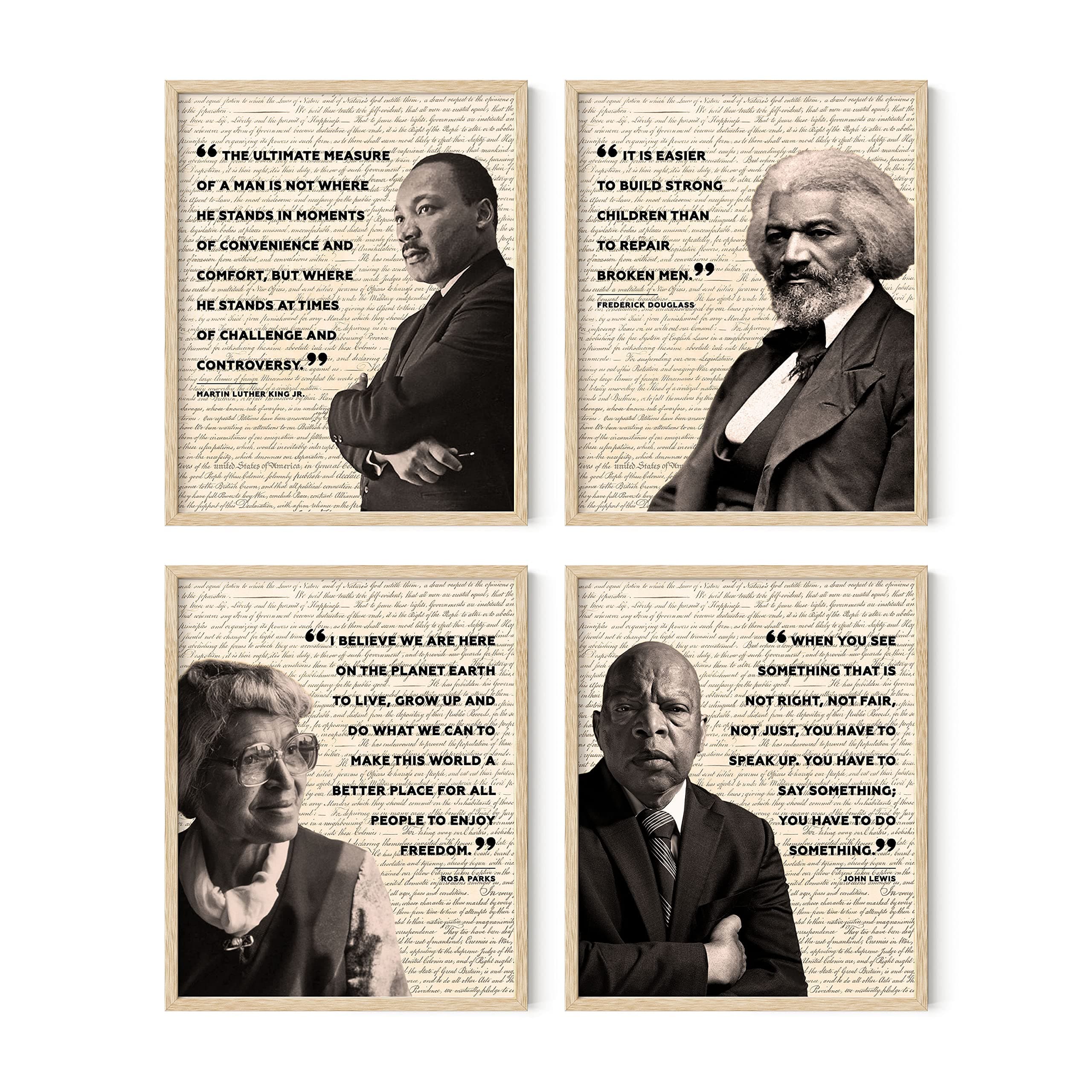 HAUS AND HUES African American Wall Art Black History Posters for Classroom Black History Month Posters & African American Decor, Classroom Decorations Unframed (8" x 10")