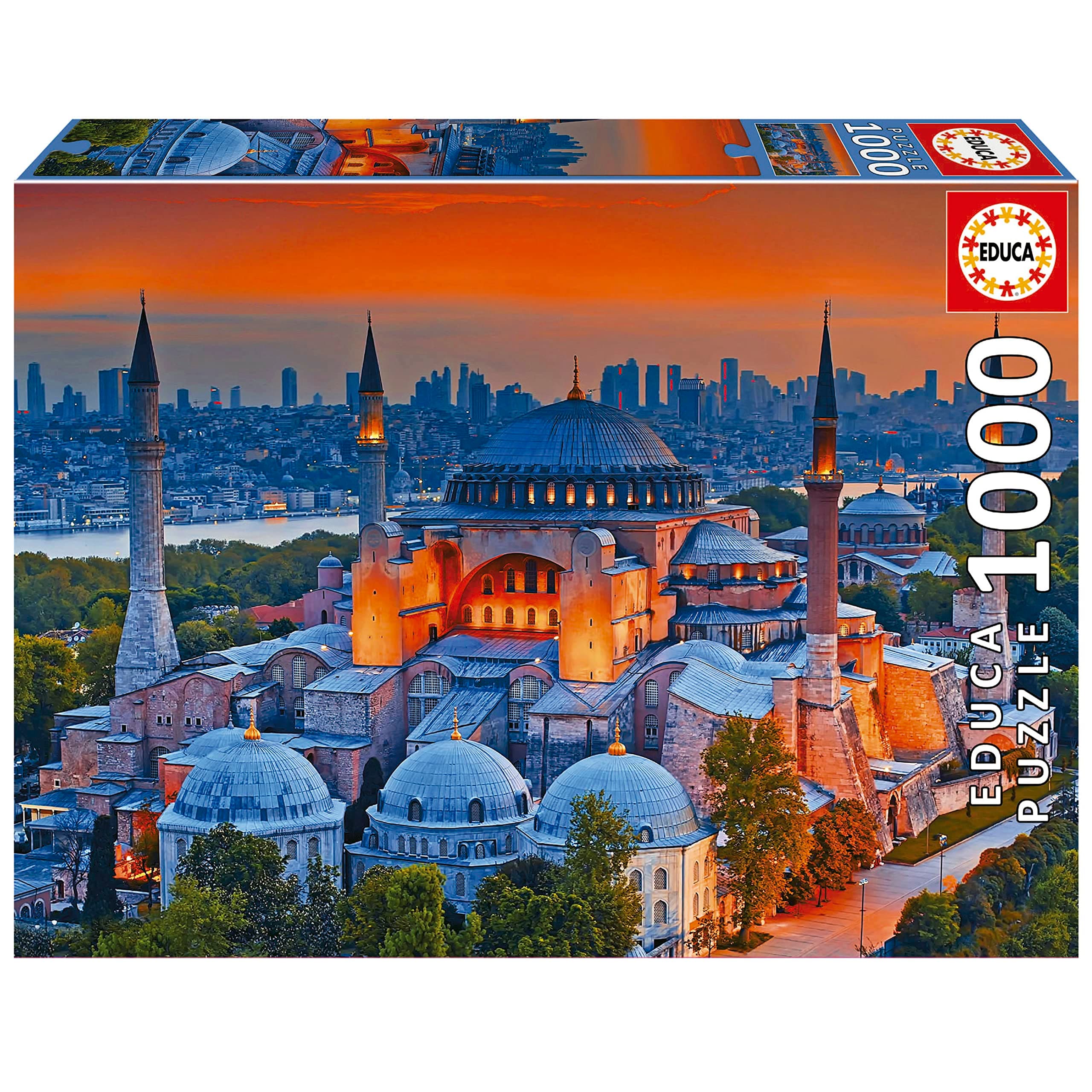 Educa - 1000 piece puzzle | Hagia Sophia, Istanbul. Measurement: 68 x 48 cm. Comprend Fix Puzzle Tail pour l'accrocher Une Fois l'assemblage I finished. +14 Years (19612)