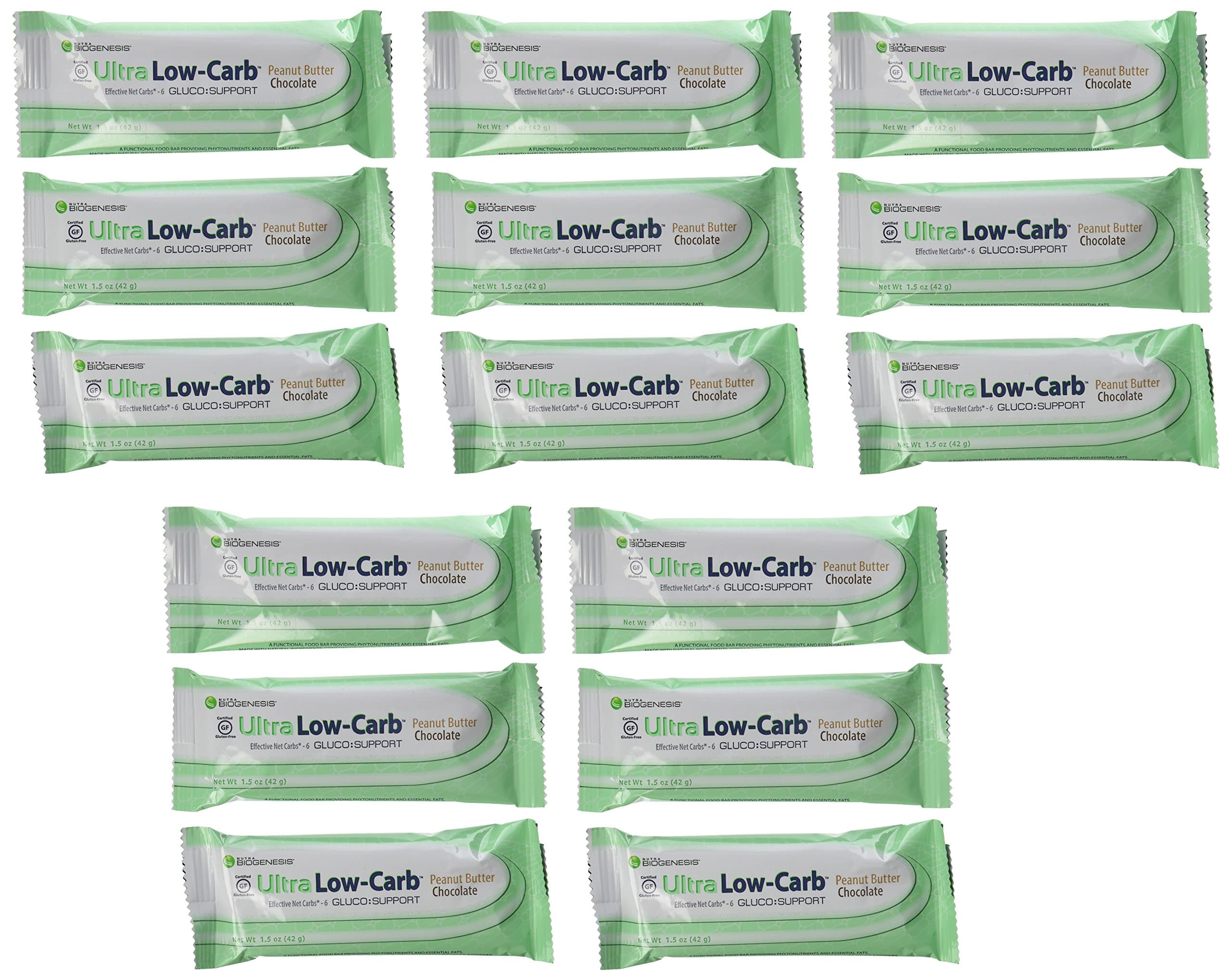Biogenesis Ultra Low Carb Bars, Peanut Butter Chocolate 15-Bars - 1.5 oz Each