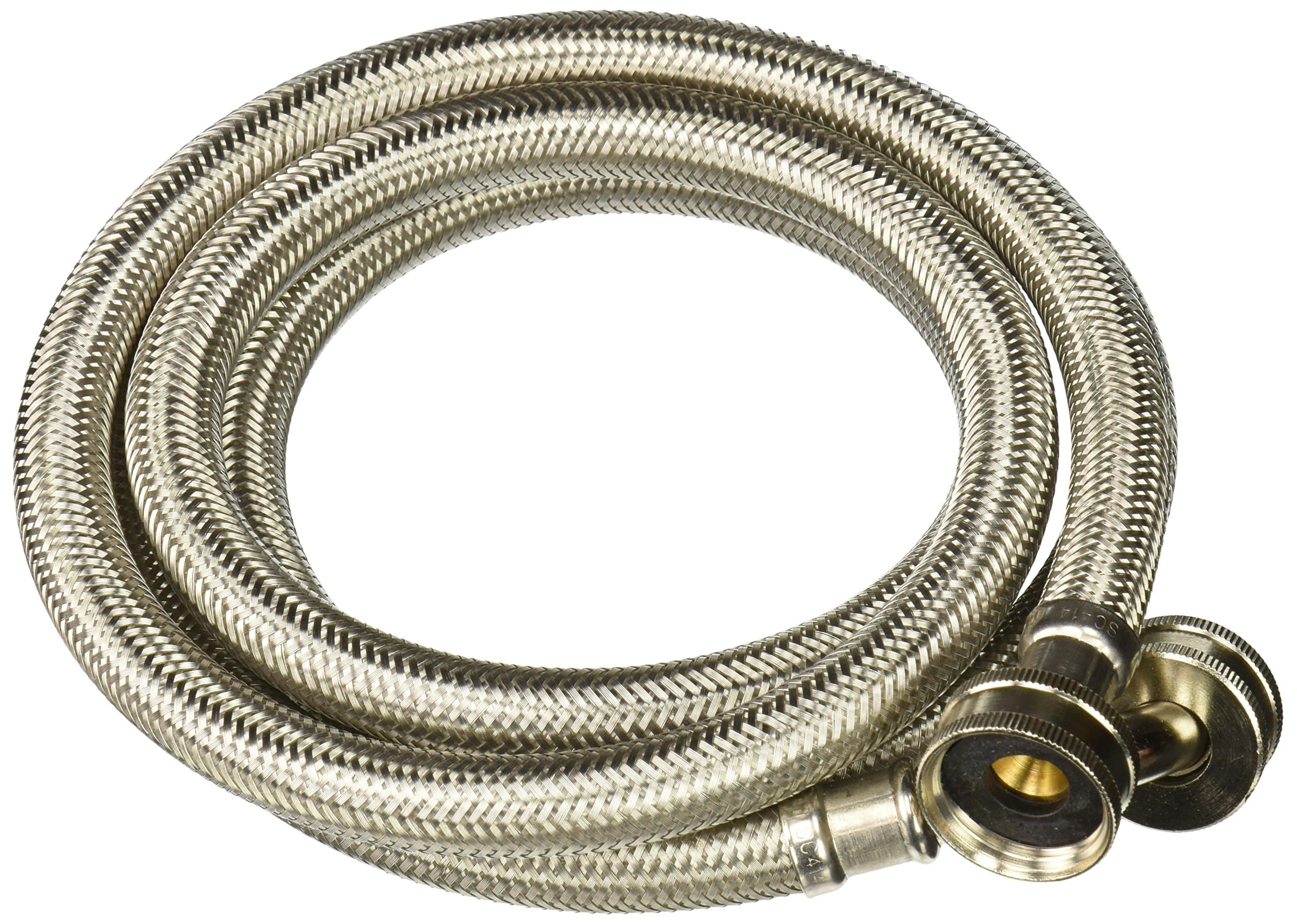 WMSL6 Braided Stainless Steel Washing Machine Connector with Elbow (6ft)