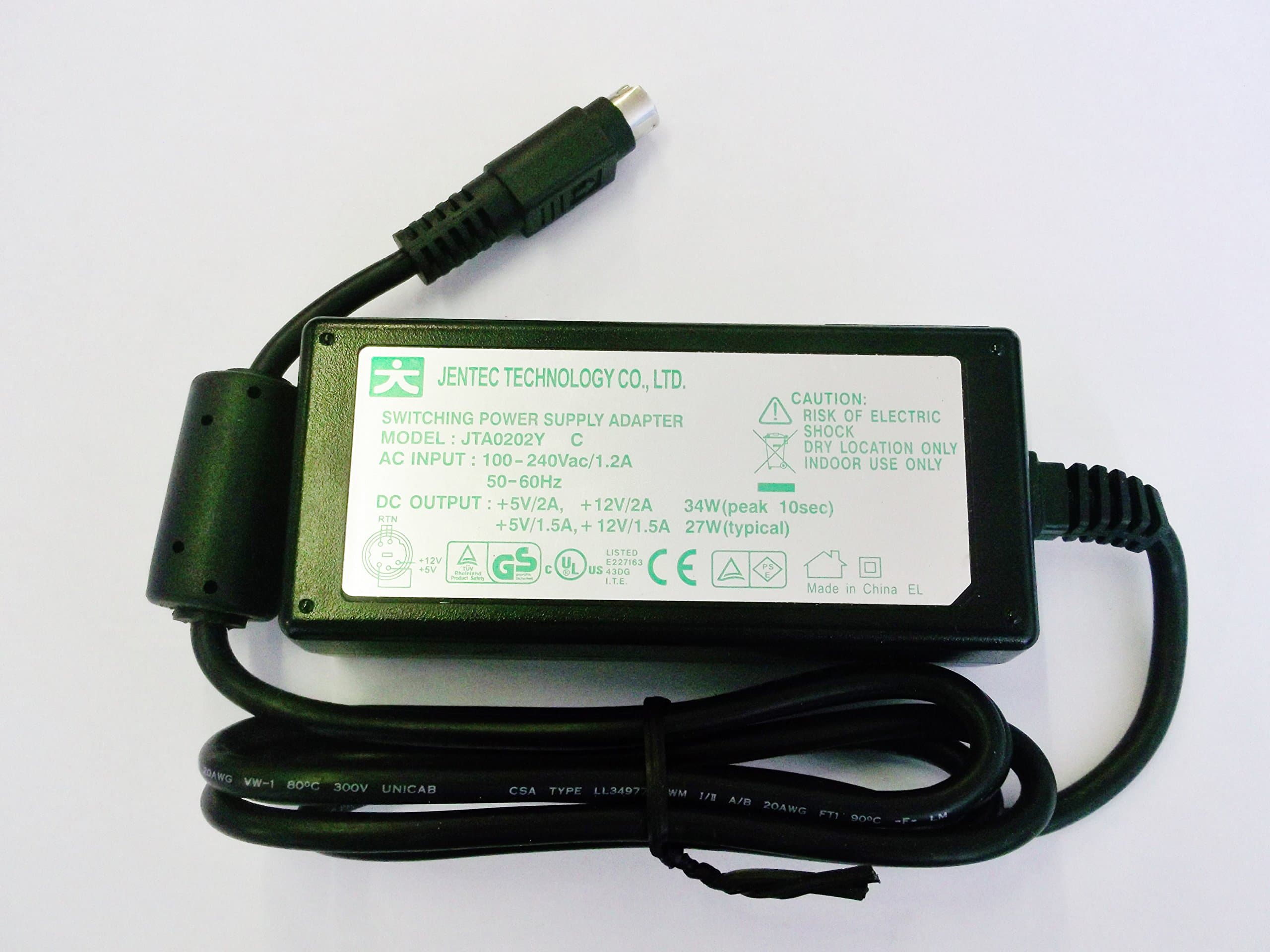 BRAND NEW JENTEC POWER ADAPTER JTA0202Y 5V 2A 12V 2A 5 PIN MINI DIN *GENUINE*