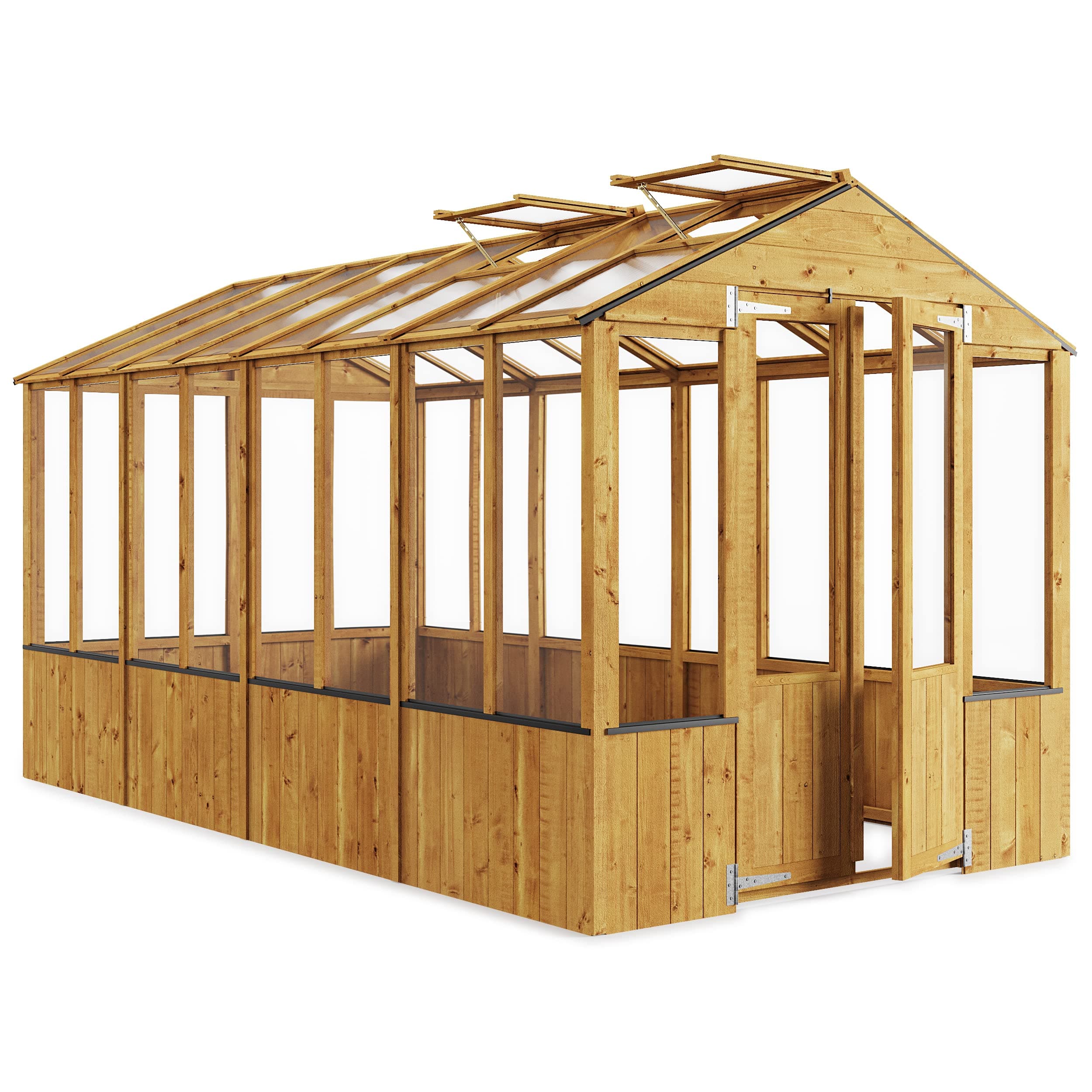 – BillyOh Greenhouse Wooden Frame with Air Vent | Clear Wall Glazing | Cold Frame | Garden Plants | Outdoor Storage Shed Lincoln Green House (12 x 6)