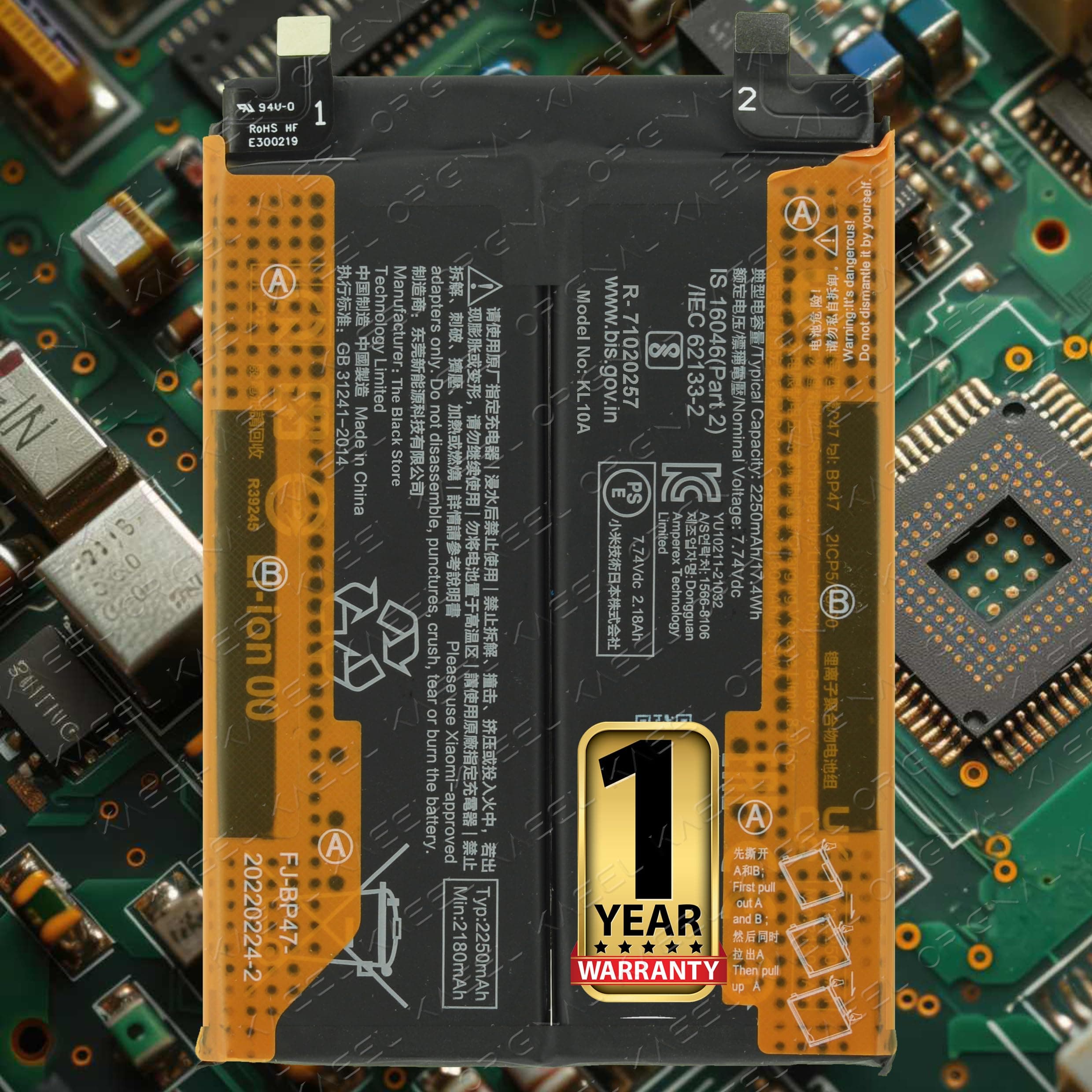 Original BP47 4500mAh Battery for Xiaomi 11i HyperCharge 5G 21091116UI, MZB0A55IN with 1 Year Warranty*. (Green)