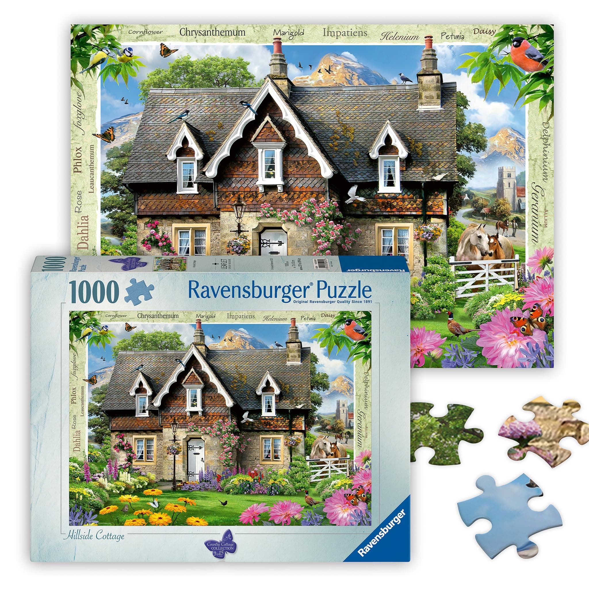 Country Cottage Collection No.15 Hillside Cottage 1000 Piece Jigsaw Puzzles for Adults and Kids Age 12 Years Up