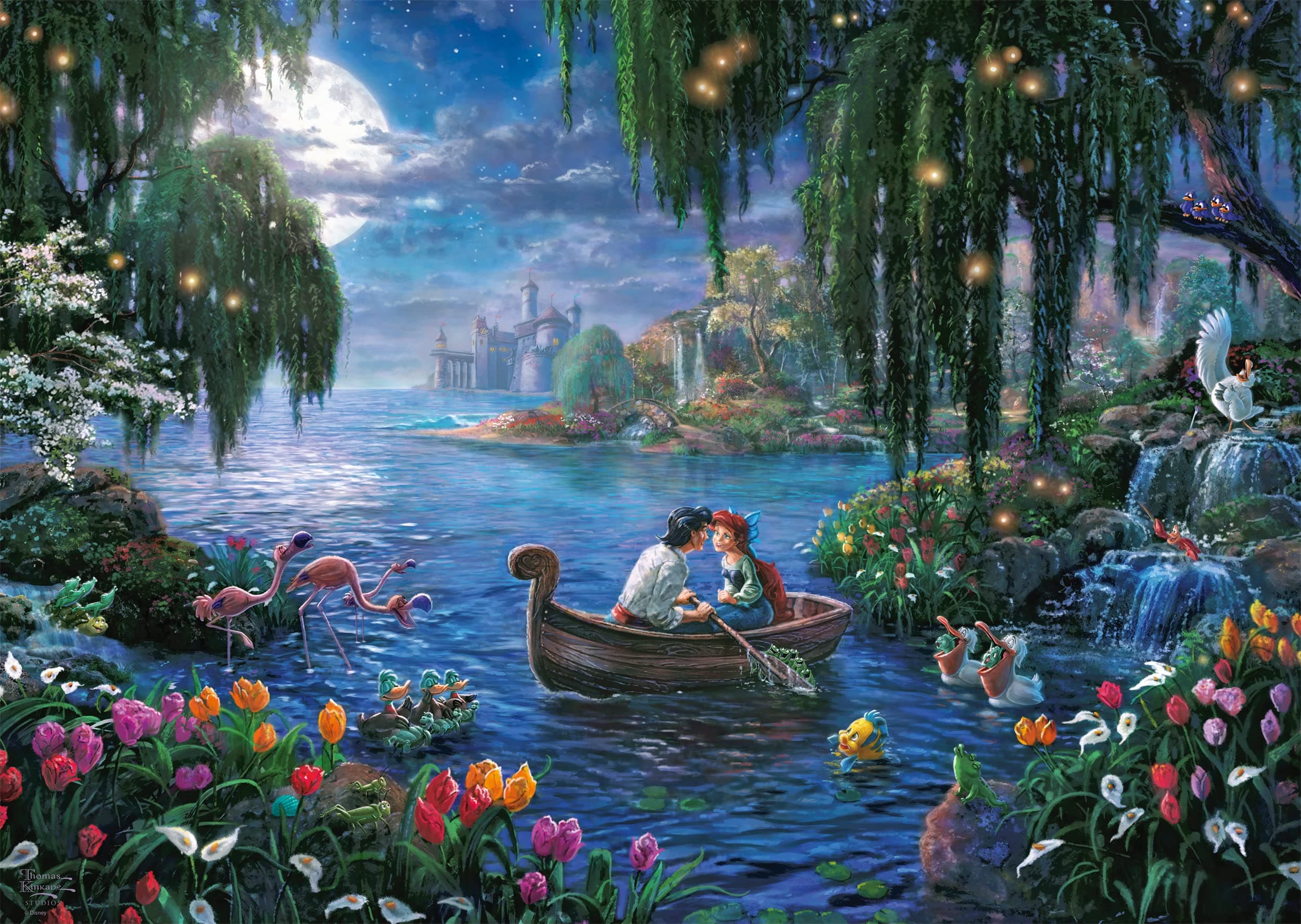 Thomas Kinkade: Disney The Little Mermaid and Prince Eric - 1,000 -Piece | Adult Jigsaw Puzzle | Ages 12+