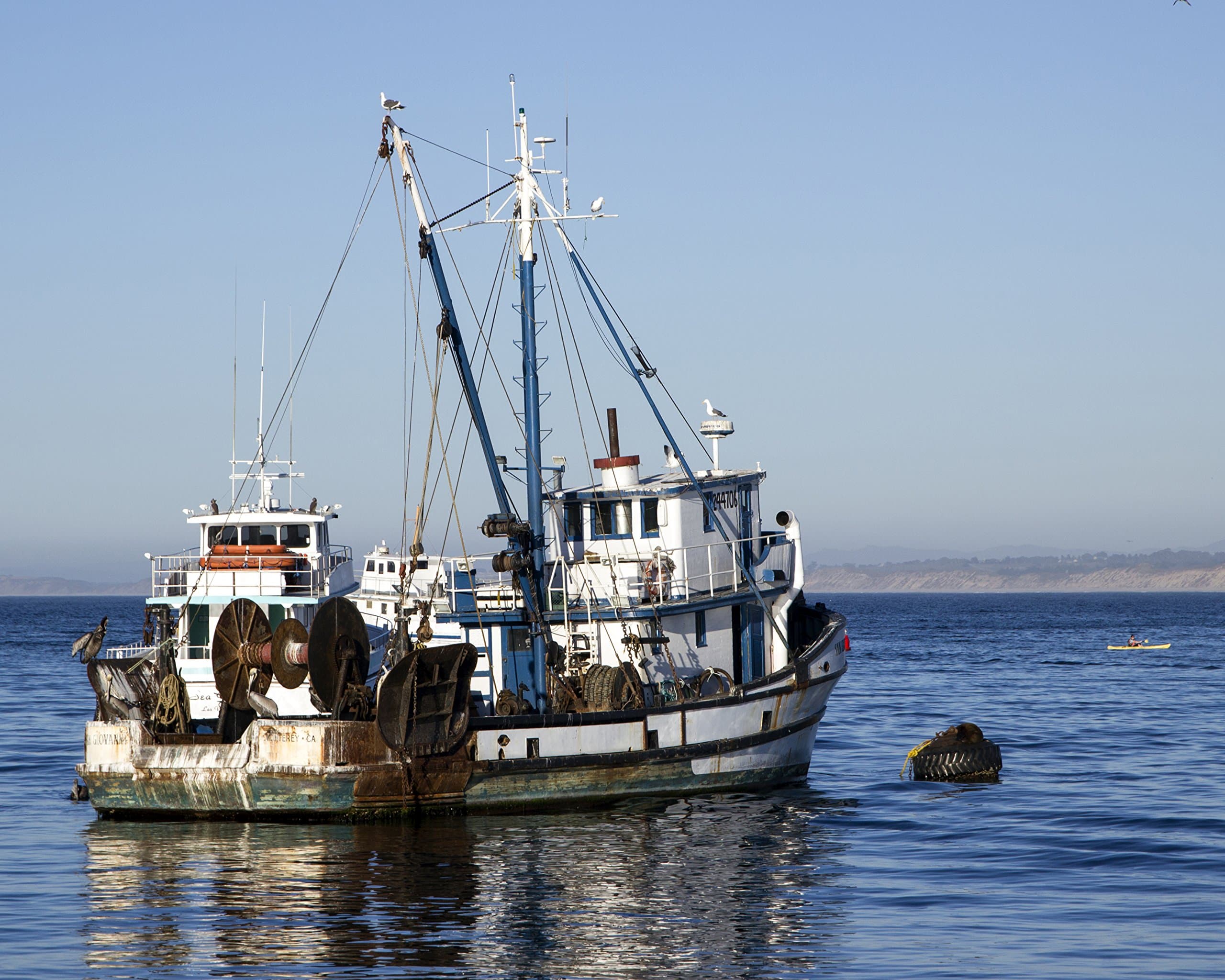 Fishing Boat's Rest, Monterey, California - Framed Photo Art Print, 11"x 14"