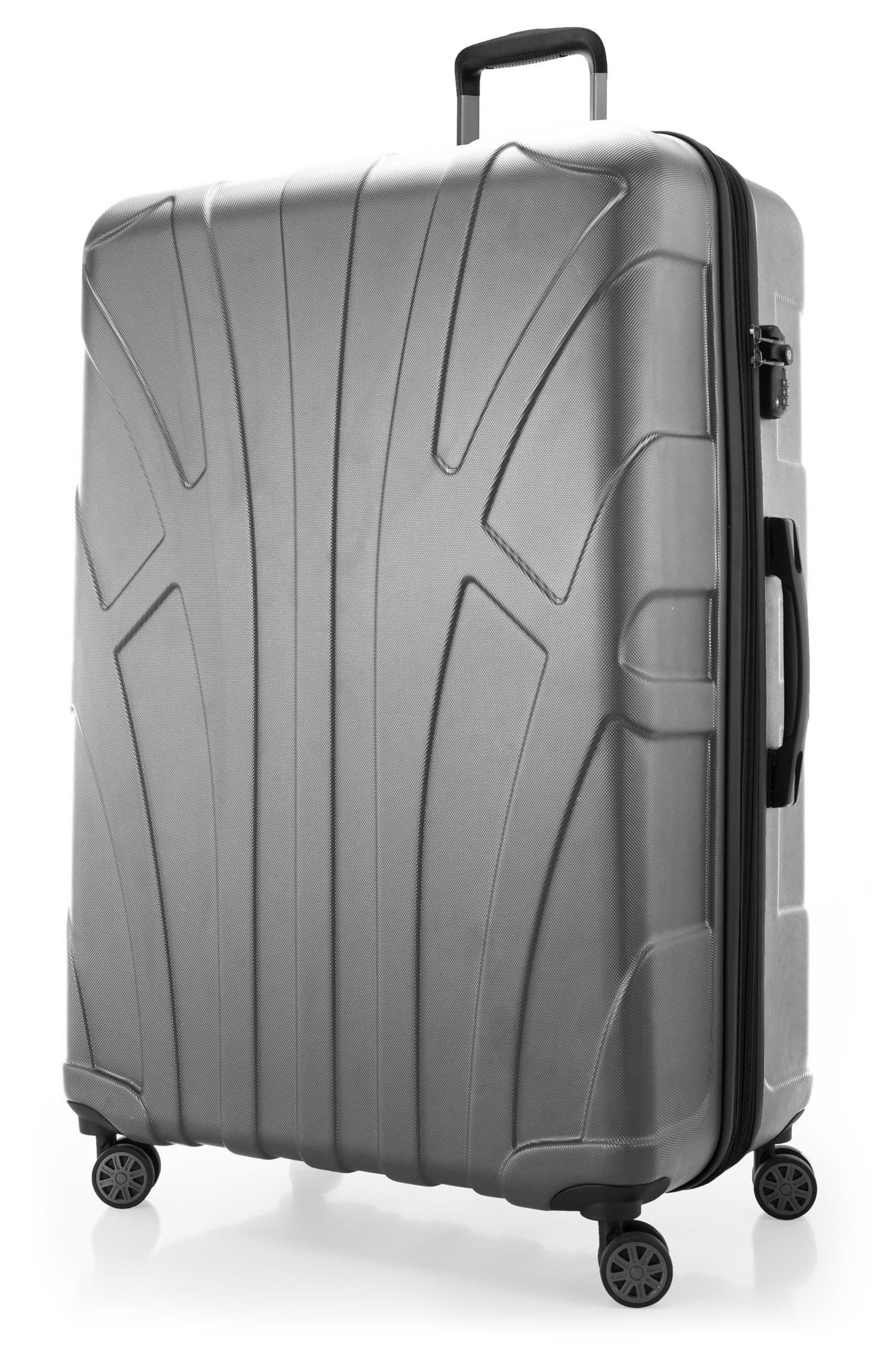 Suitline - Hard-Side Luggages Trolley Hardside Hard Shell Suitcase Expandable, TSA, (S, M & L), Black